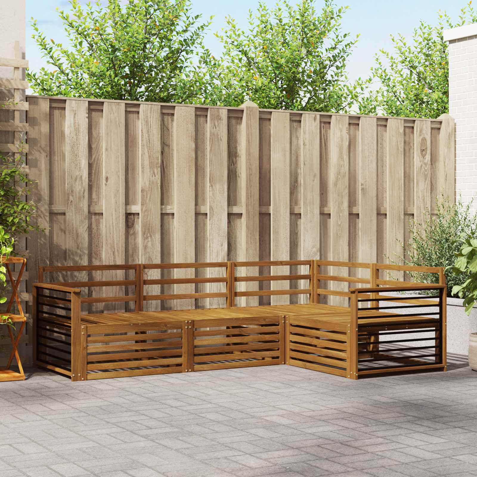 Utendørs sofa-sett 4 pcs Naturlig vidaXL