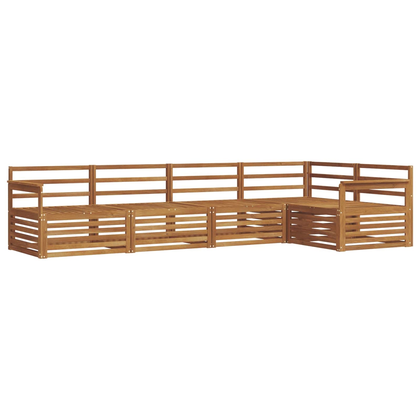 Utendørs sofa-sett 5 pcs Naturlig Solid akasietre vidaXL