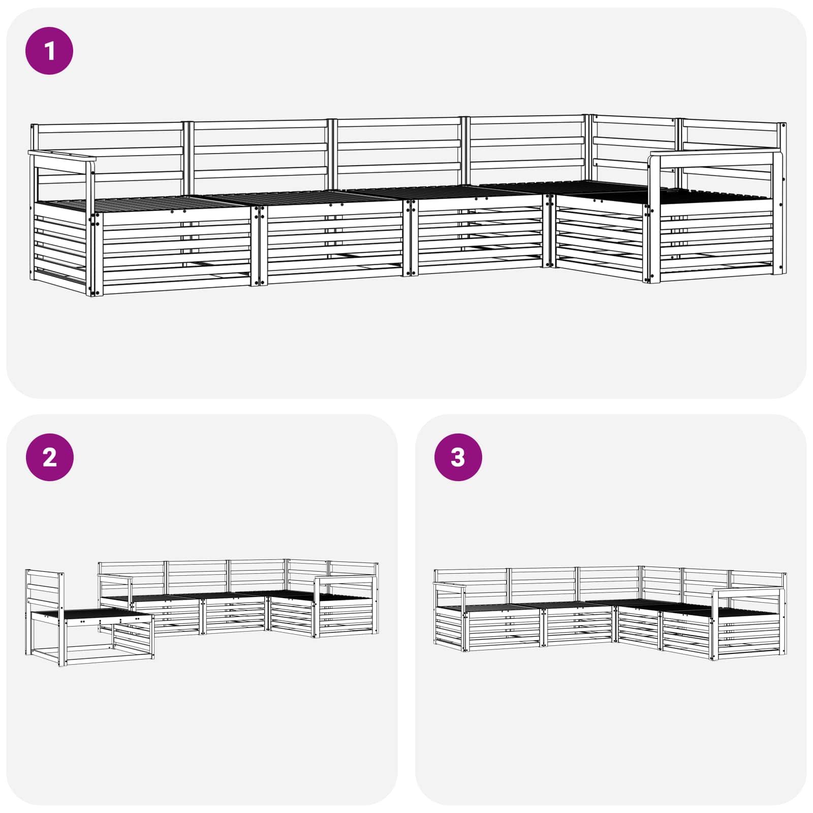 Utendørs sofa-sett 5 pcs Naturlig Solid akasietre vidaXL