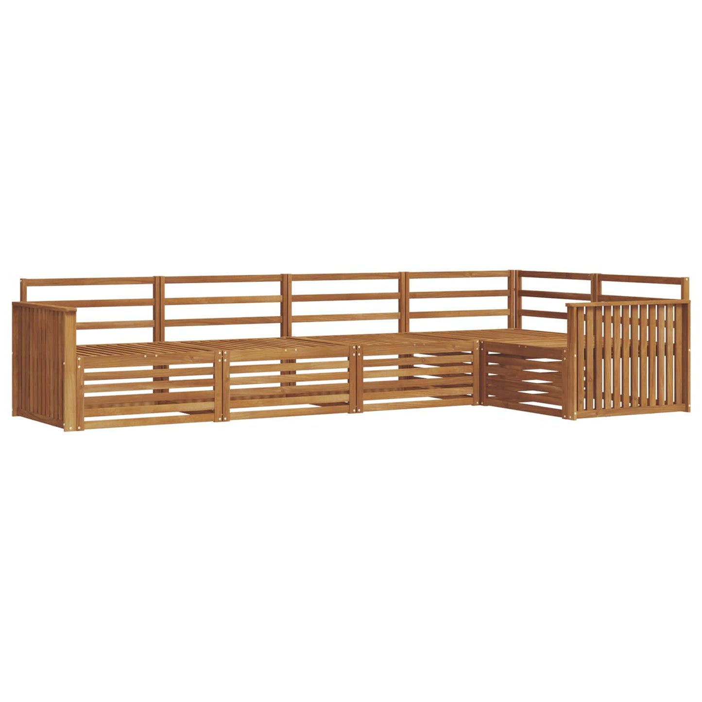 Utendørs sofa-sett 5 pcs Naturlig Solid akasietre vidaXL