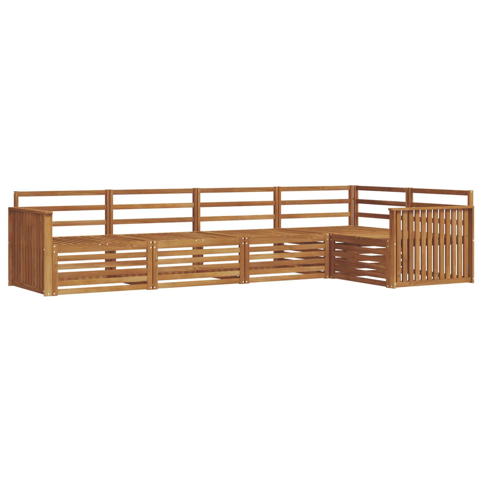 Utendørs sofa-sett 5 pcs Naturlig Solid akasietre vidaXL