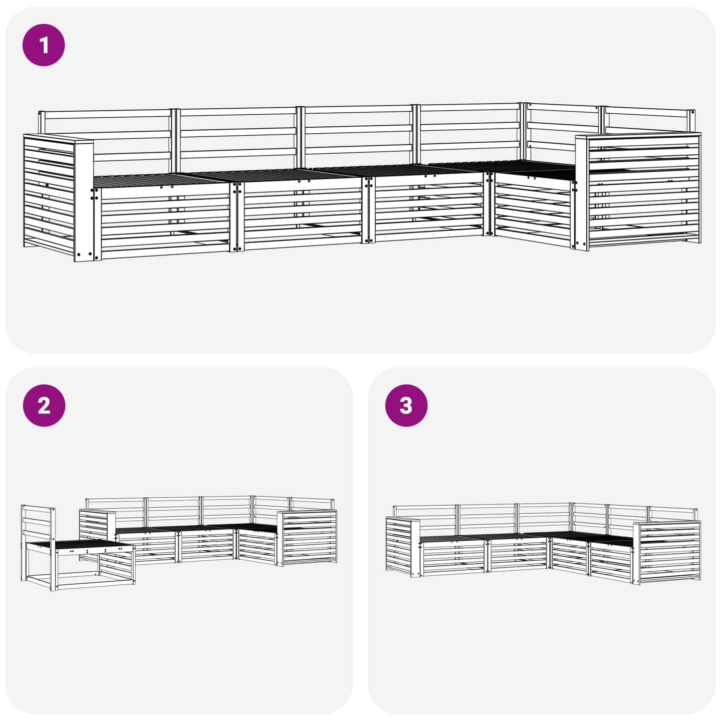 Utendørs sofa-sett 5 pcs Naturlig Solid akasietre vidaXL
