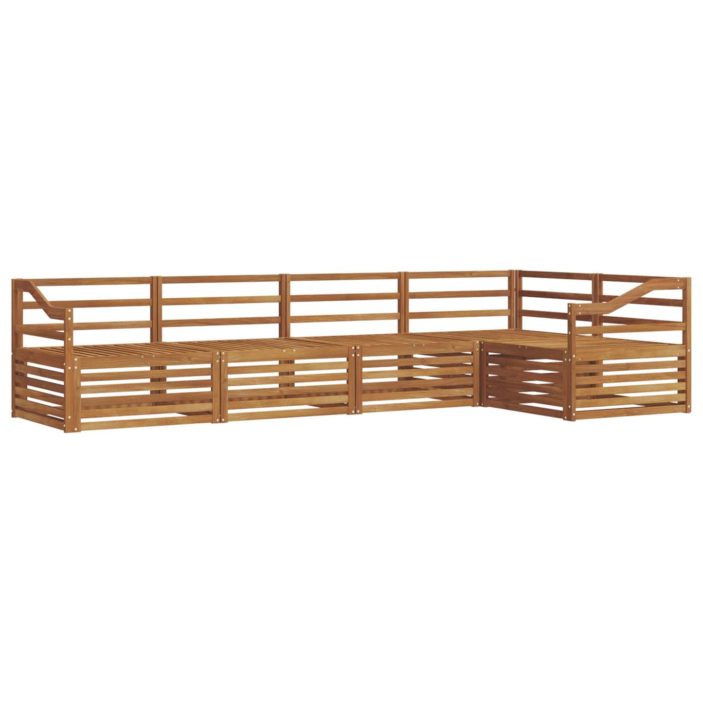 Utendørs sofa-sett 5 pcs Naturlig Solid akasietre vidaXL