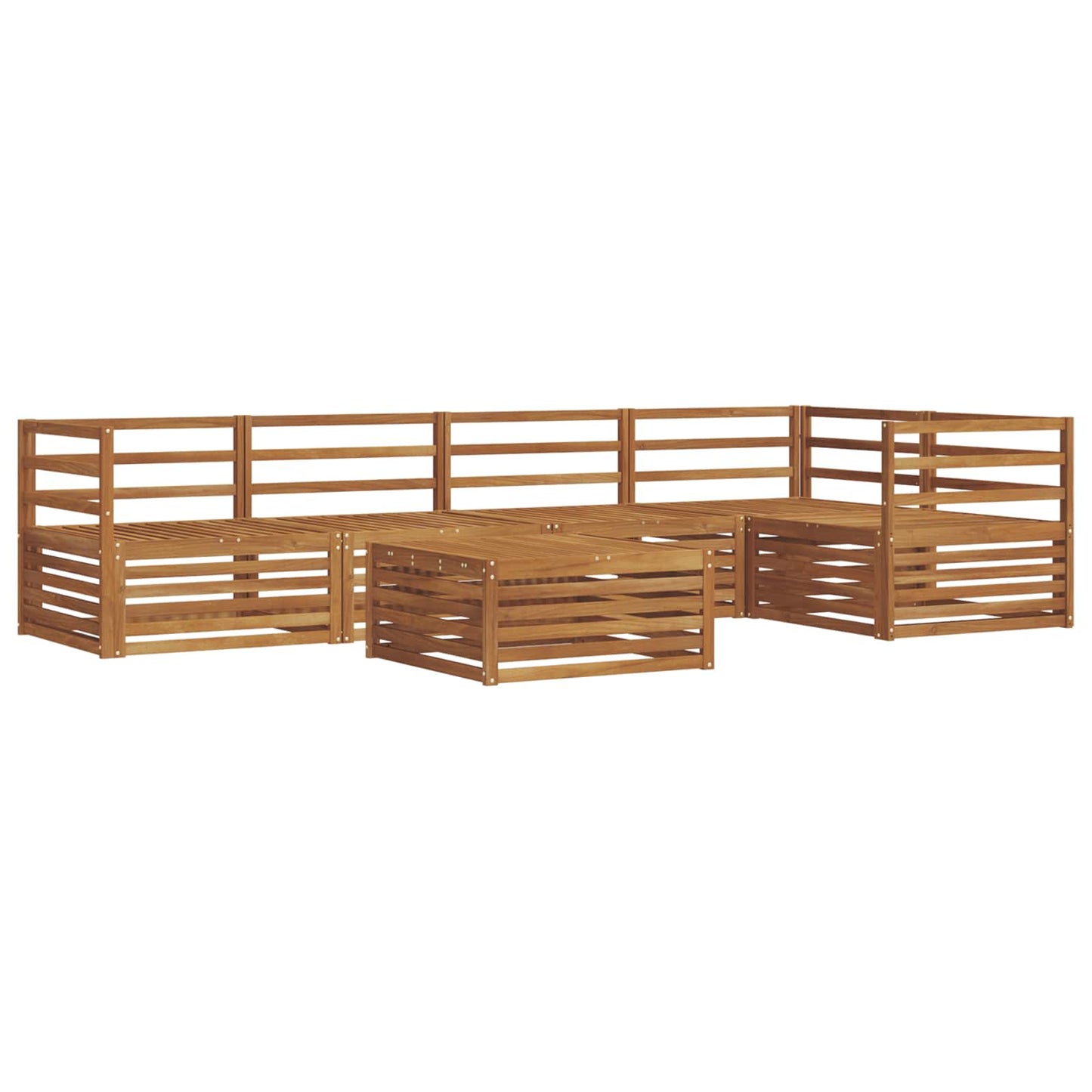 Utendørs sofa-sett 6 pcs Naturlig Solid akasietre vidaXL
