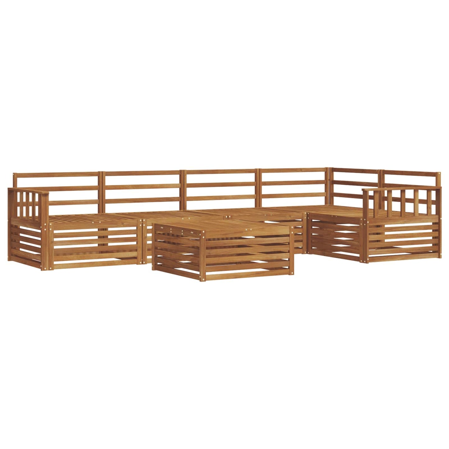Utendørs sofa-sett 6 pcs Naturlig Solid akasietre vidaXL
