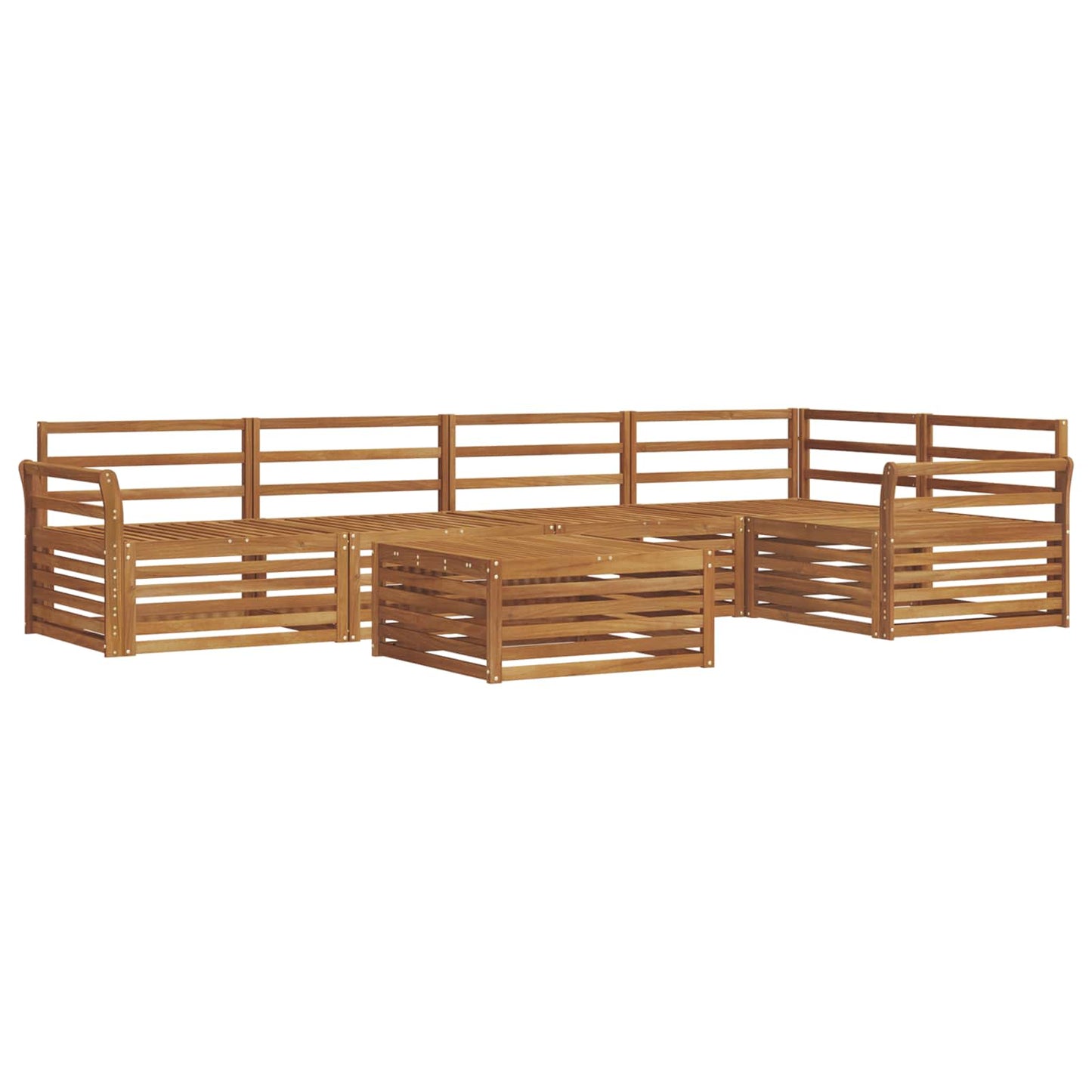 Utendørs sofa-sett 6 pcs Naturlig Solid akasietre vidaXL