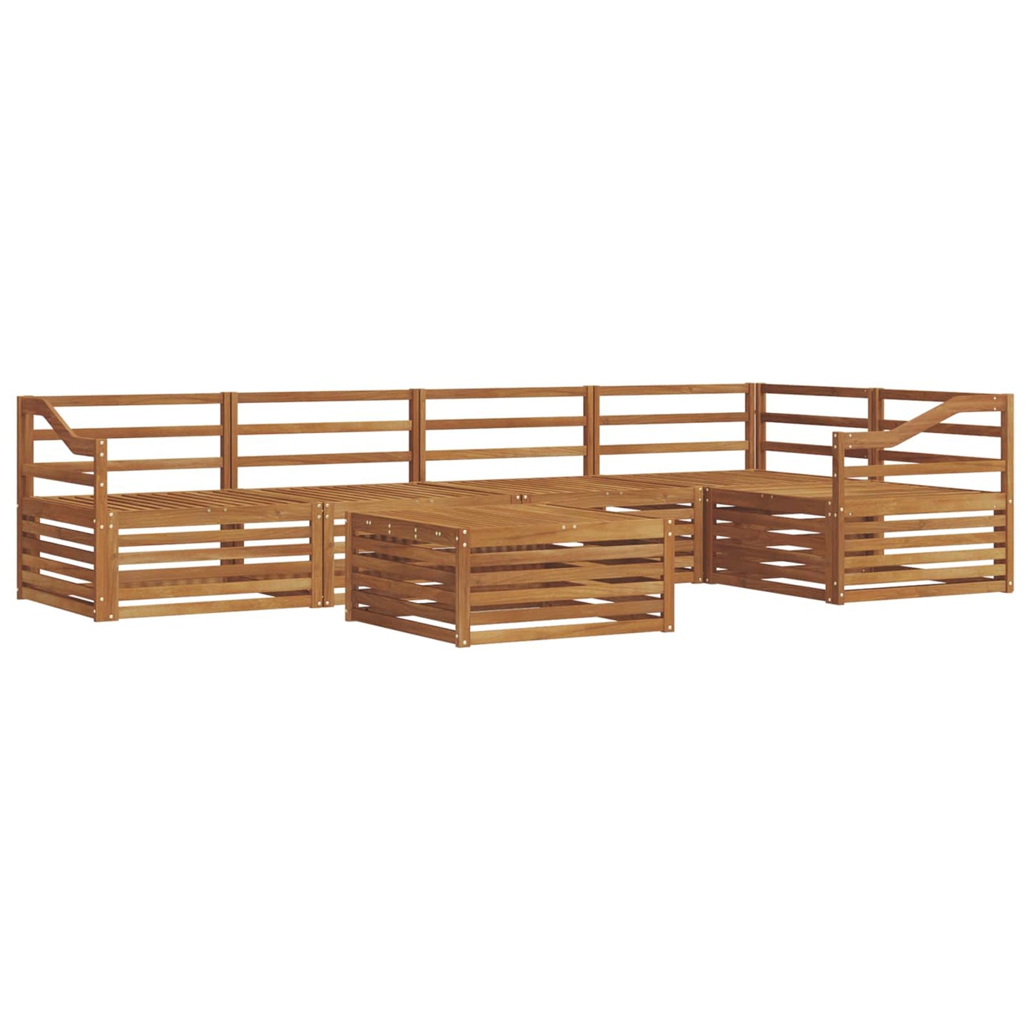Utendørs sofa-sett 6 pcs Naturlig Solid akasietre vidaXL