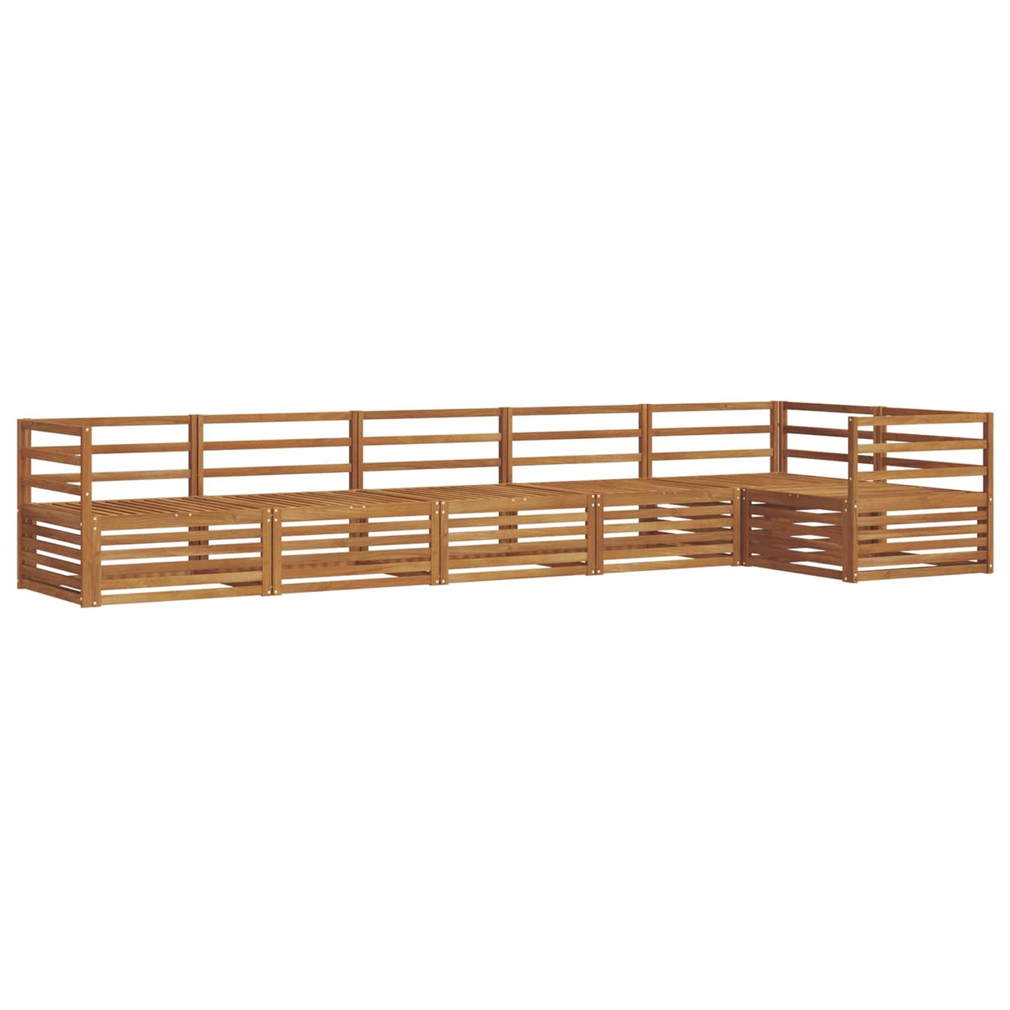 Utendørs sofa-sett 6 pcs Naturlig Solid akasietre