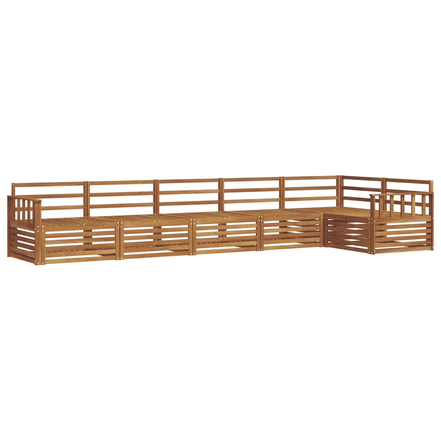 Utendørs sofa-sett 6 pcs Naturlig Solid akasietre