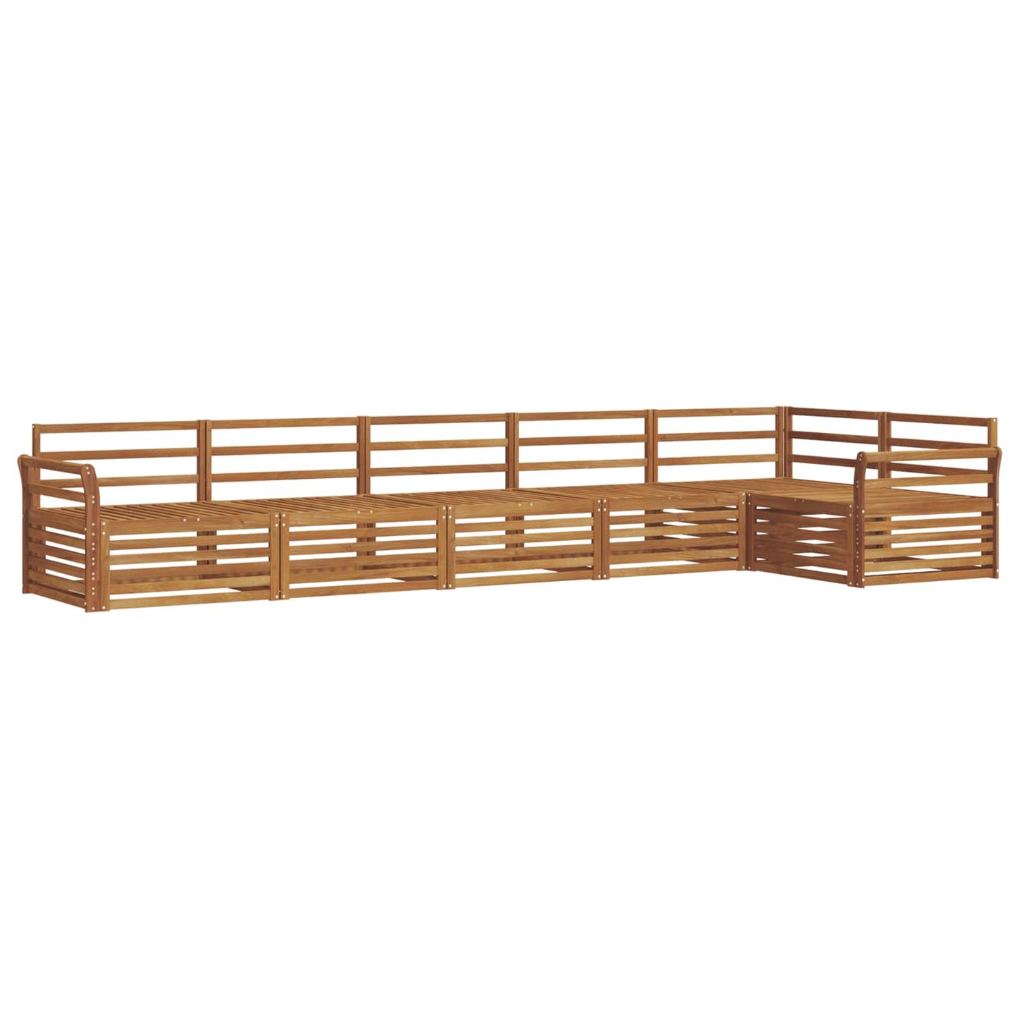 Utendørs sofa-sett 6 pcs Naturlig Solid akasietre