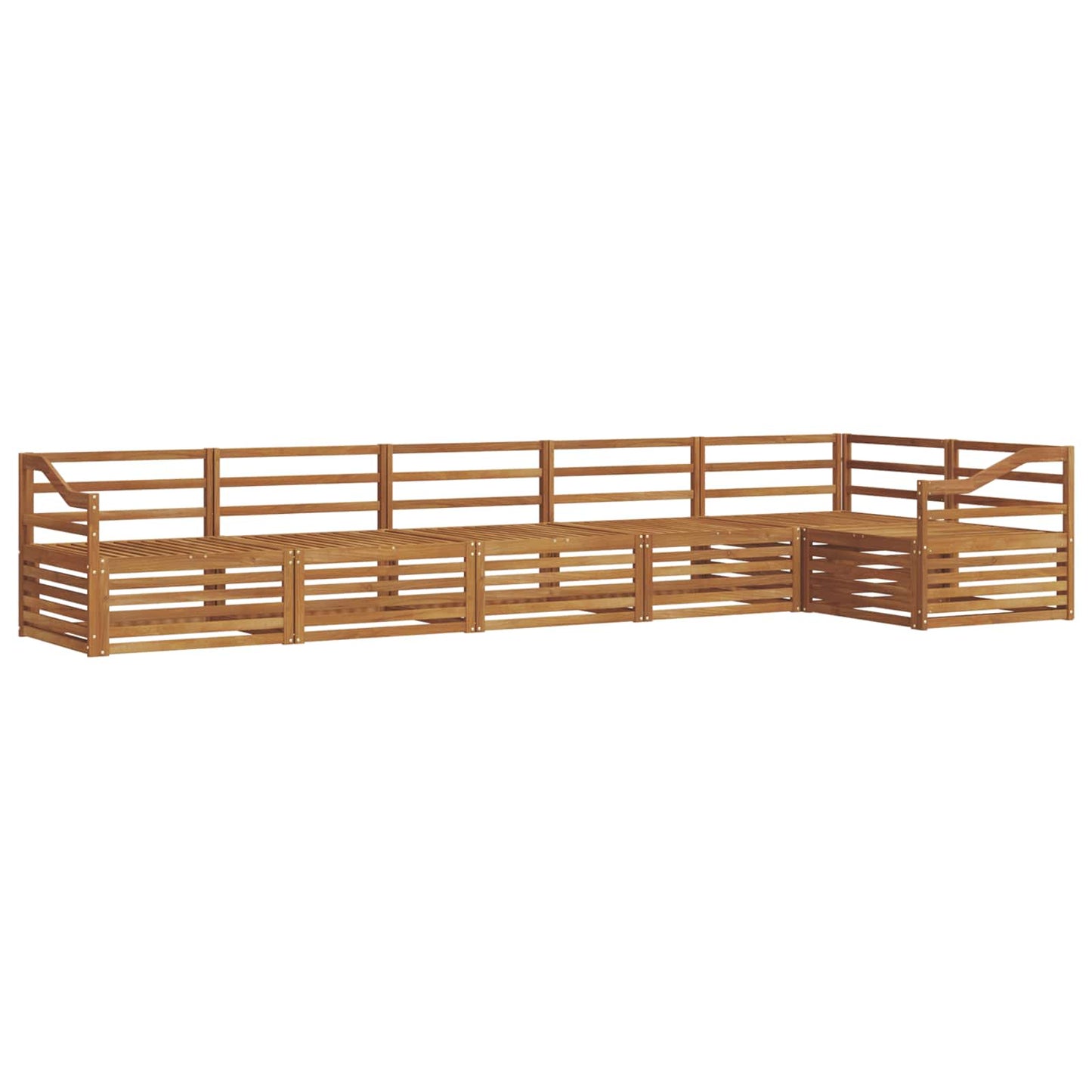 Utendørs sofa-sett 6 pcs Naturlig Solid akasietre