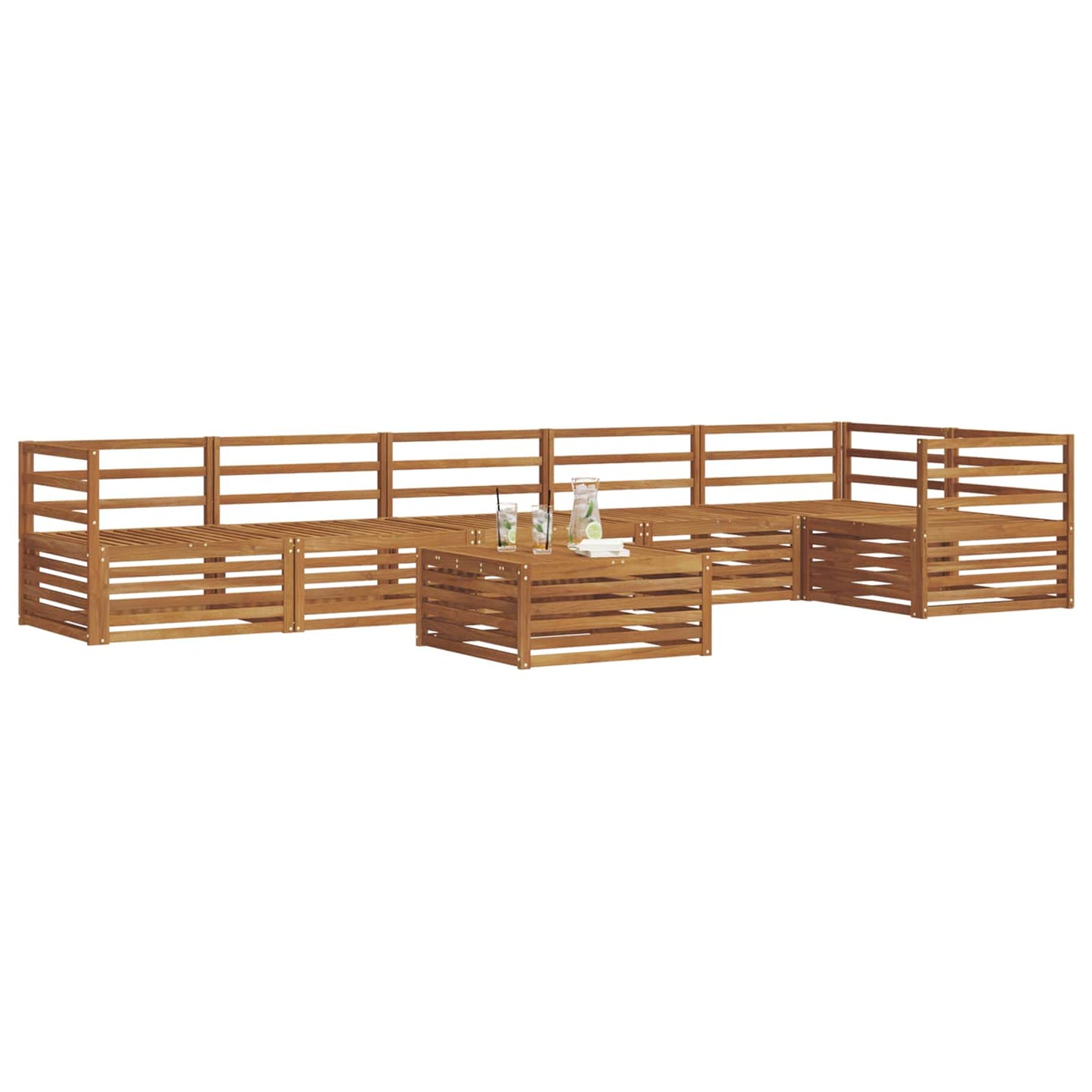 Utendørs sofa-sett 7 pcs Naturlig