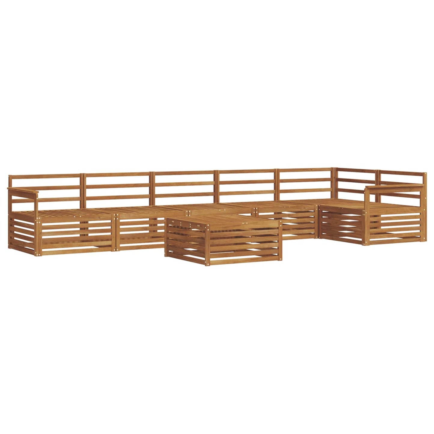 Utendørs sofa-sett 7 pcs Naturlig