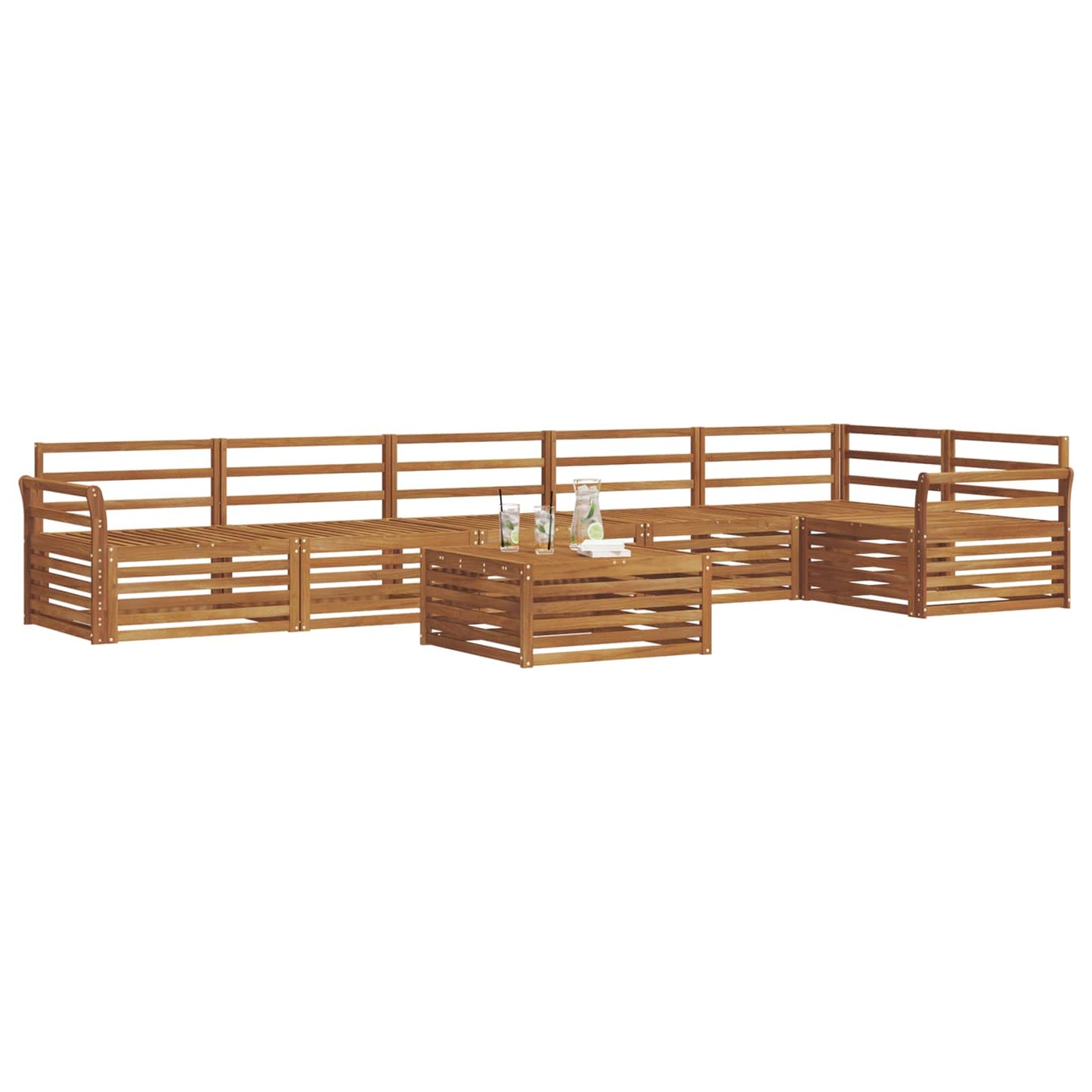 Utendørs sofa-sett 7 pcs Naturlig