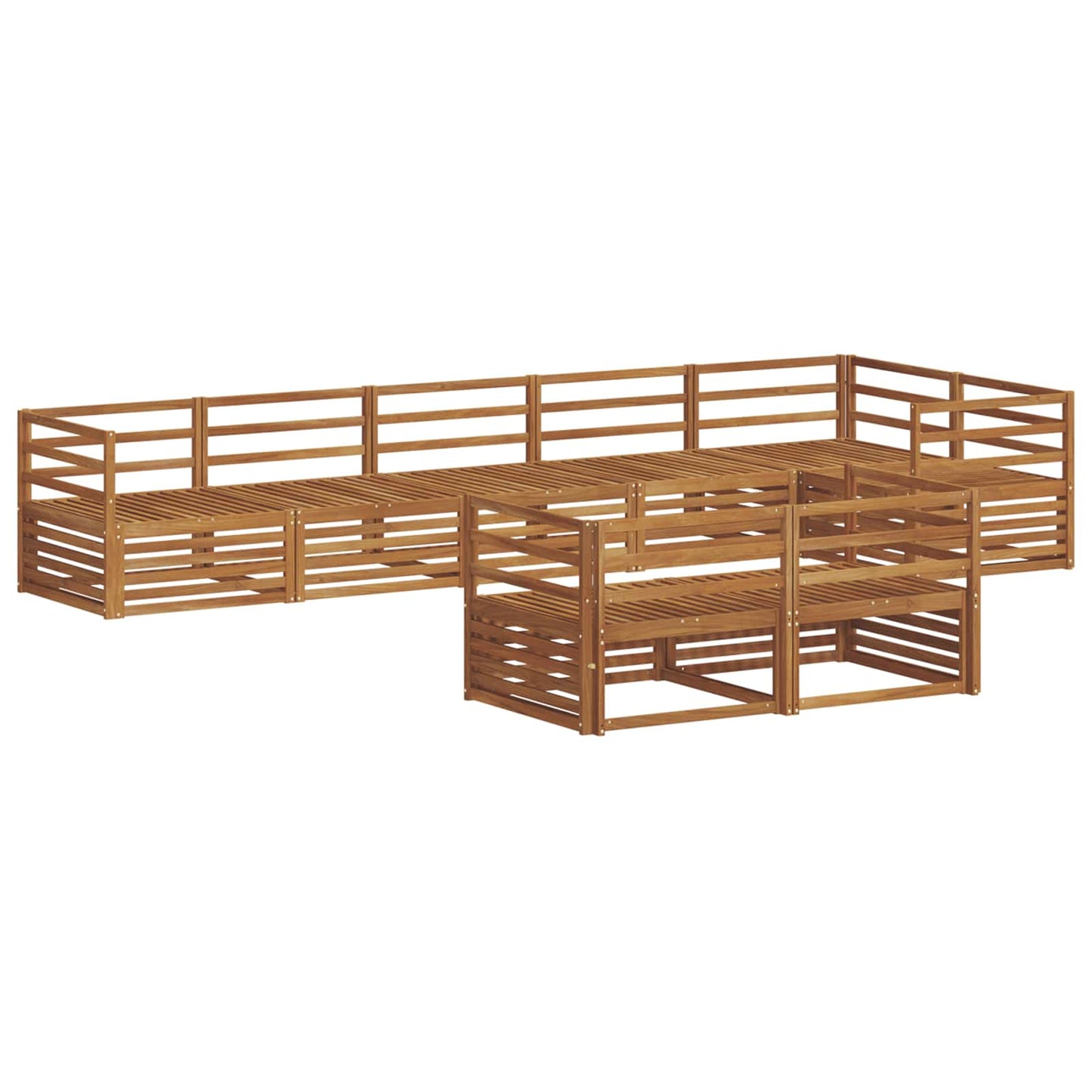 Utendørs sofa-sett 8 pcs Naturlig Solid akasietre