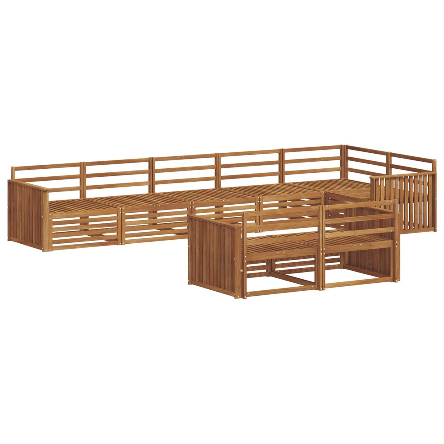 Utendørs sofa-sett 8 pcs Naturlig Solid akasietre
