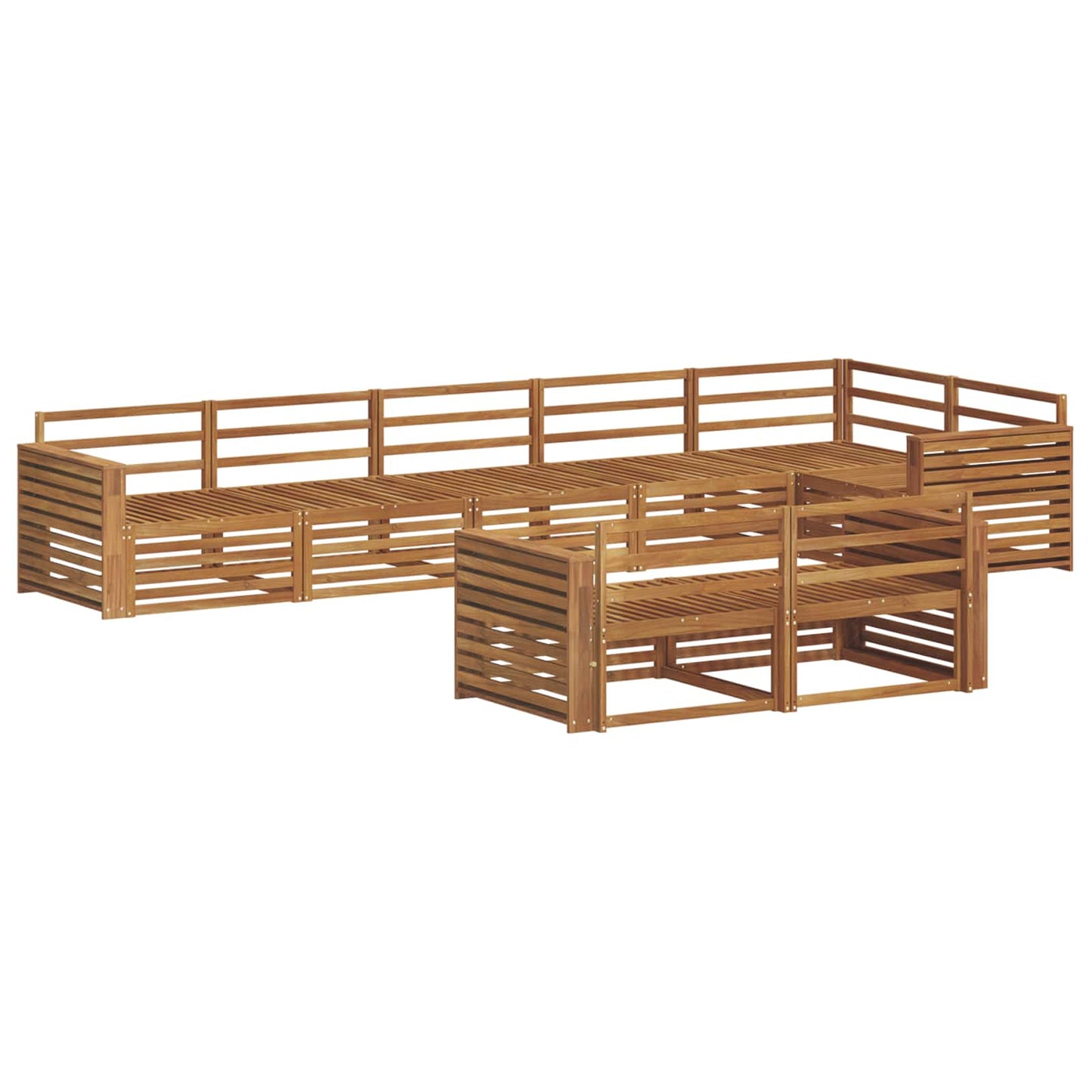 Utendørs sofa-sett 8 pcs Naturlig Solid akasietre