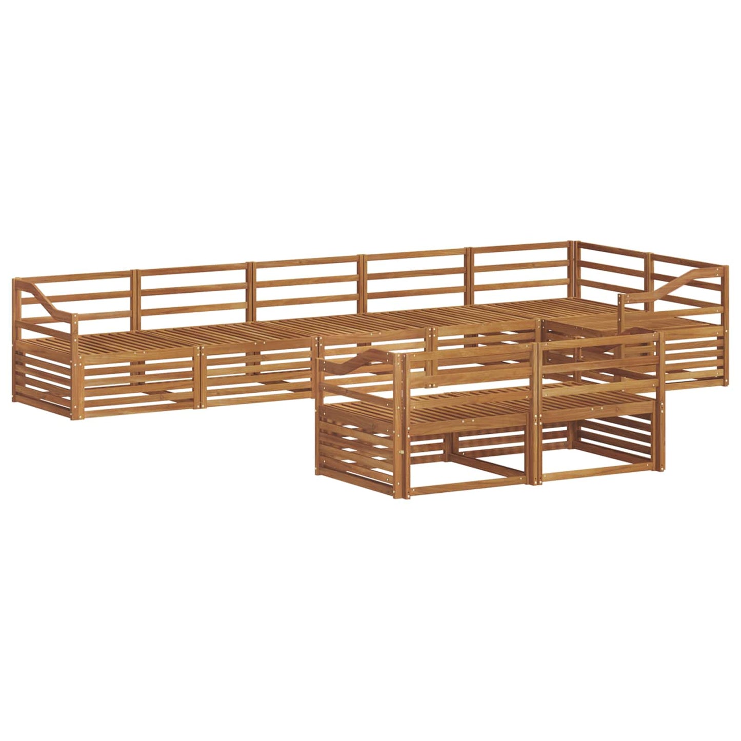 Utendørs sofa-sett 8 pcs Naturlig Solid akasietre