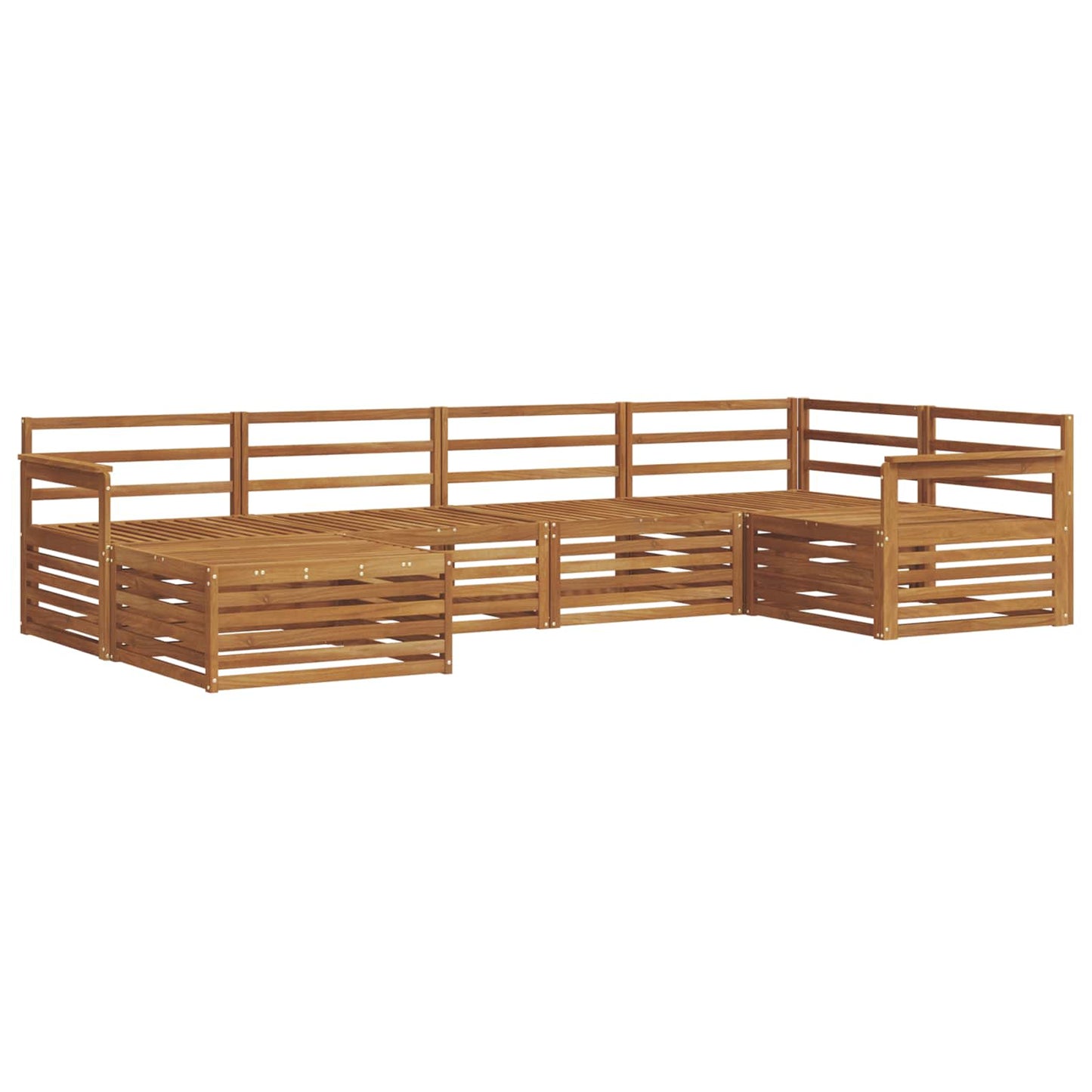 Utendørs sofa-sett 6 pcs Naturlig