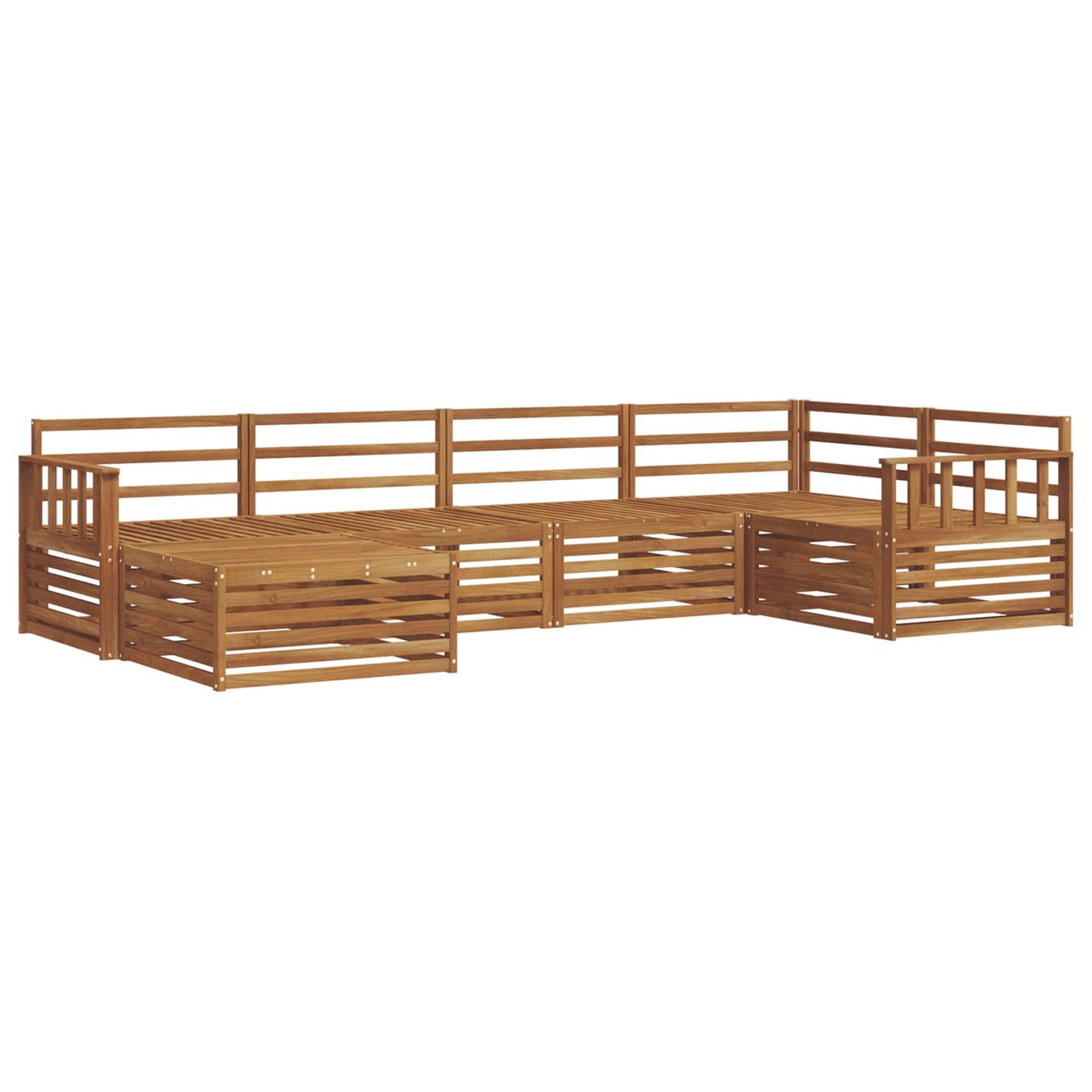 Utendørs sofa-sett 6 pcs Naturlig Solid akasietre