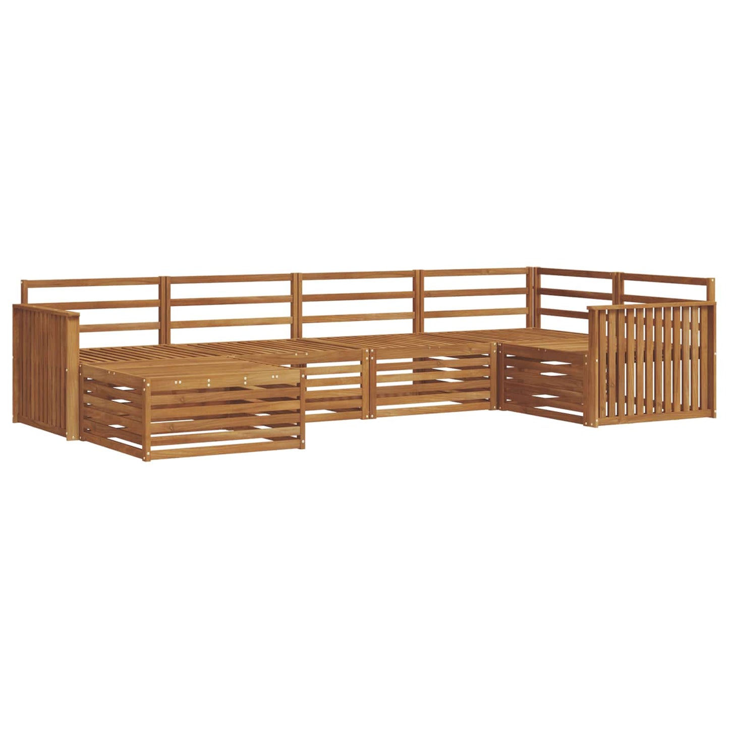 Utendørs sofa-sett 6 pcs Naturlig Solid akasietre