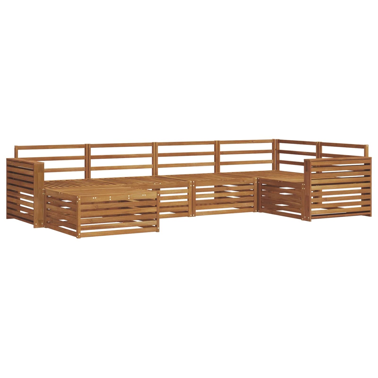 Utendørs sofa-sett 6 pcs Naturlig