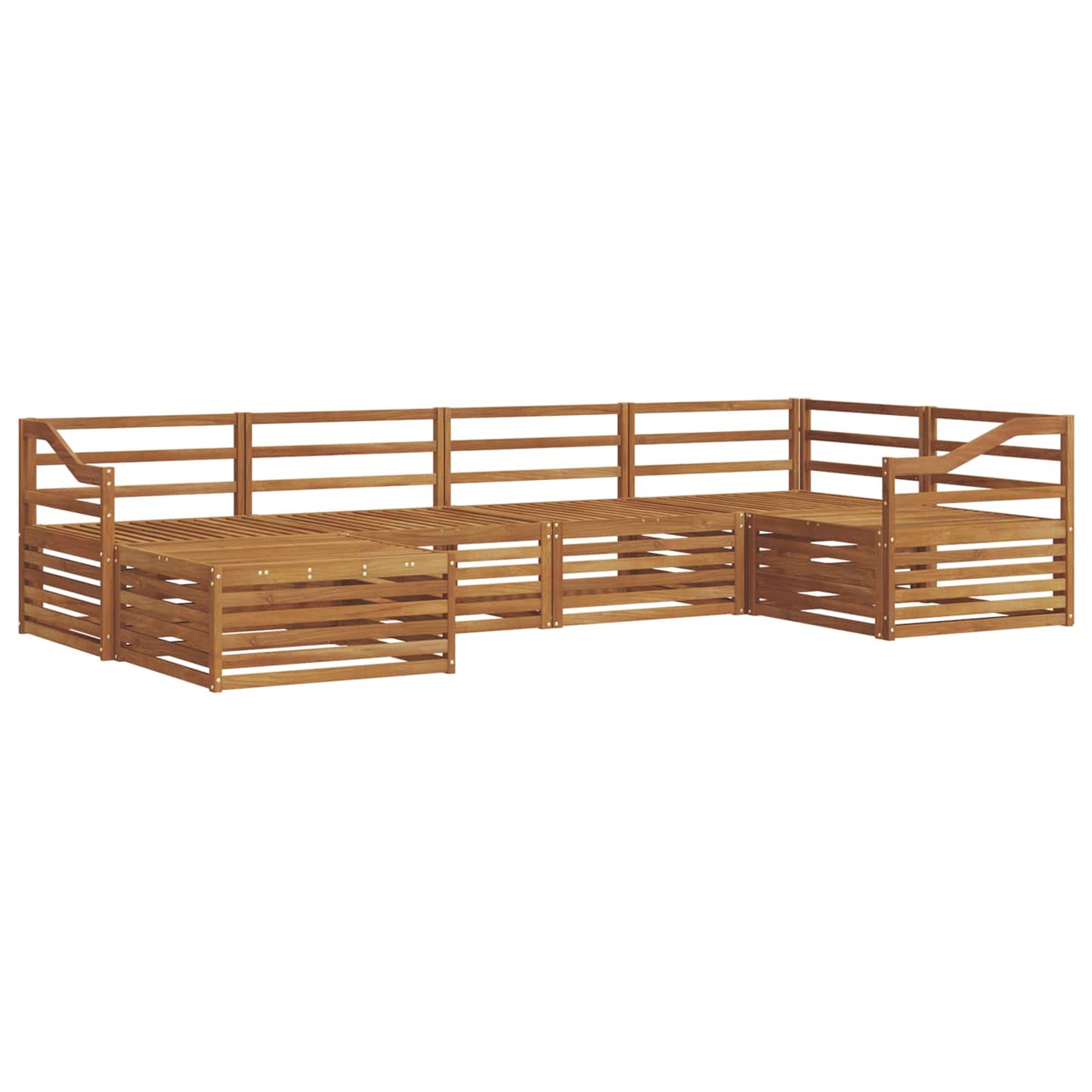 Utendørs sofa-sett 6 pcs Naturlig