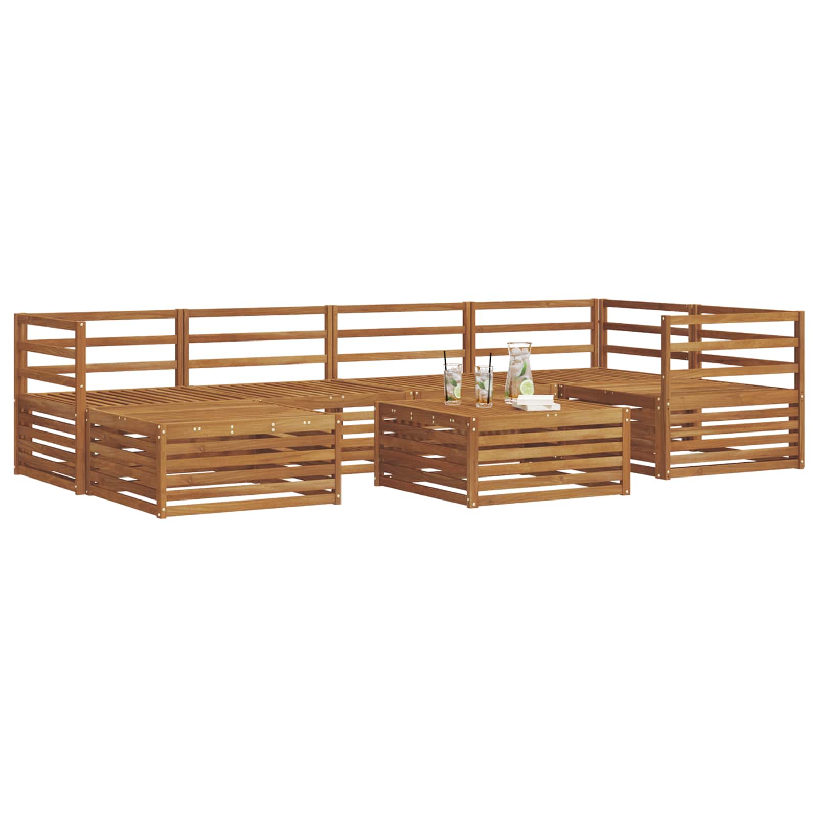 Utendørs sofa-sett 7 pcs Naturlig vidaXL