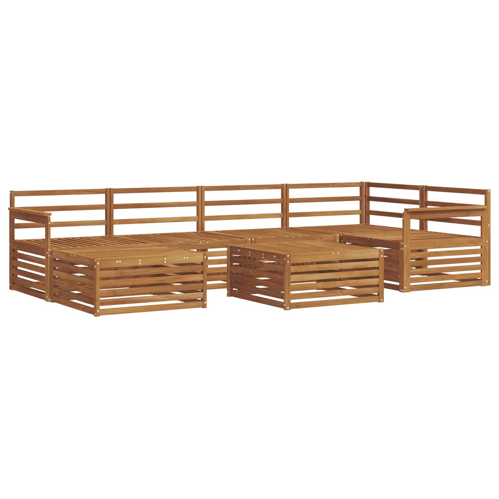 Utendørs sofa-sett 7 pcs Naturlig vidaXL