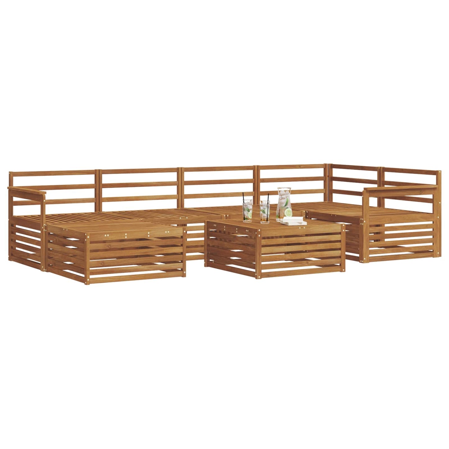 Utendørs sofa-sett 7 pcs Naturlig vidaXL