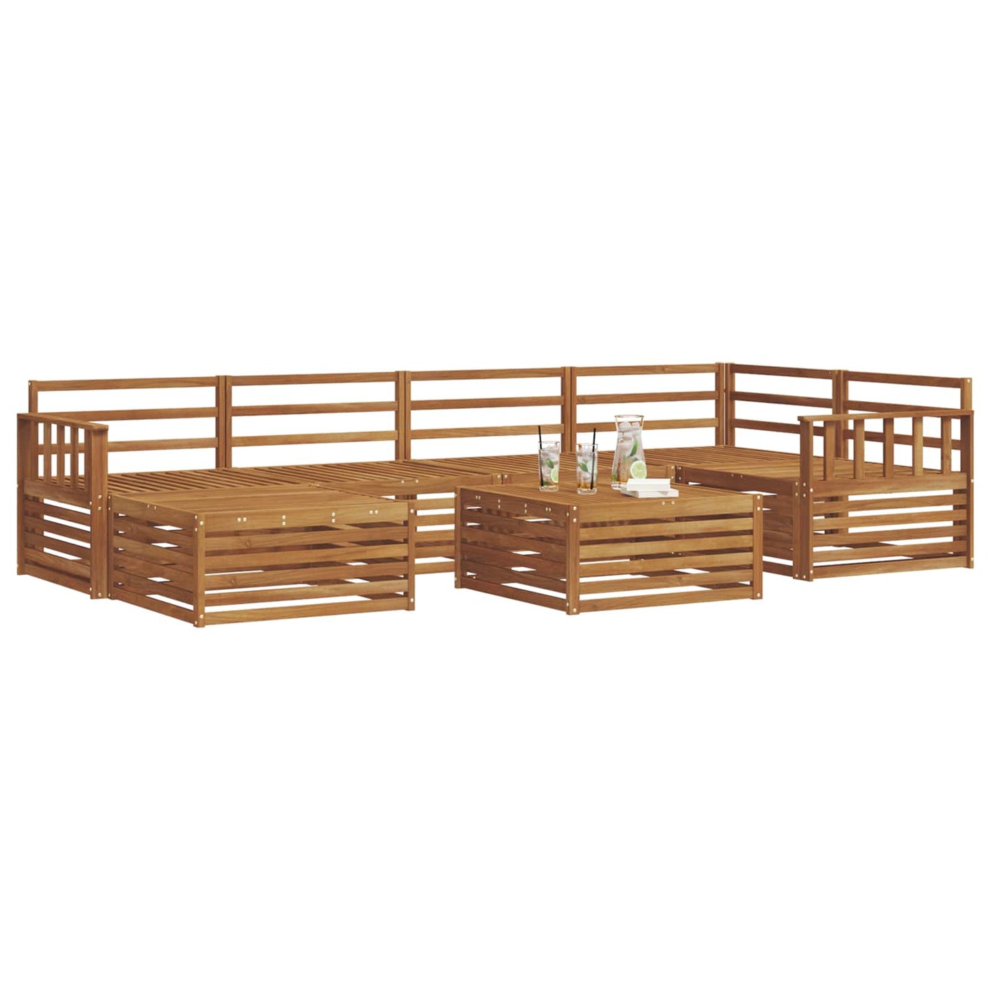 Utendørs sofa-sett 7 pcs Naturlig vidaXL