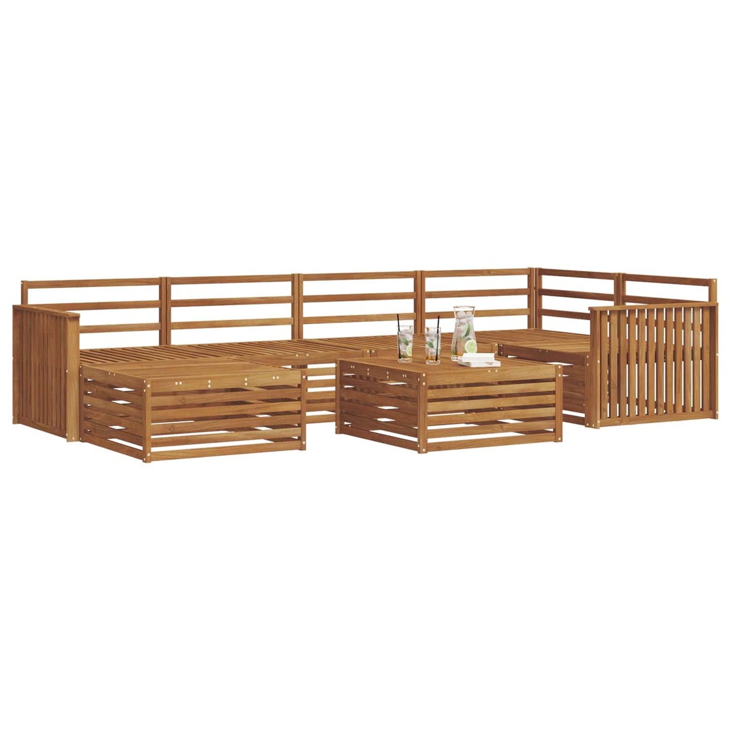 Utendørs sofa-sett 7 pcs Naturlig vidaXL