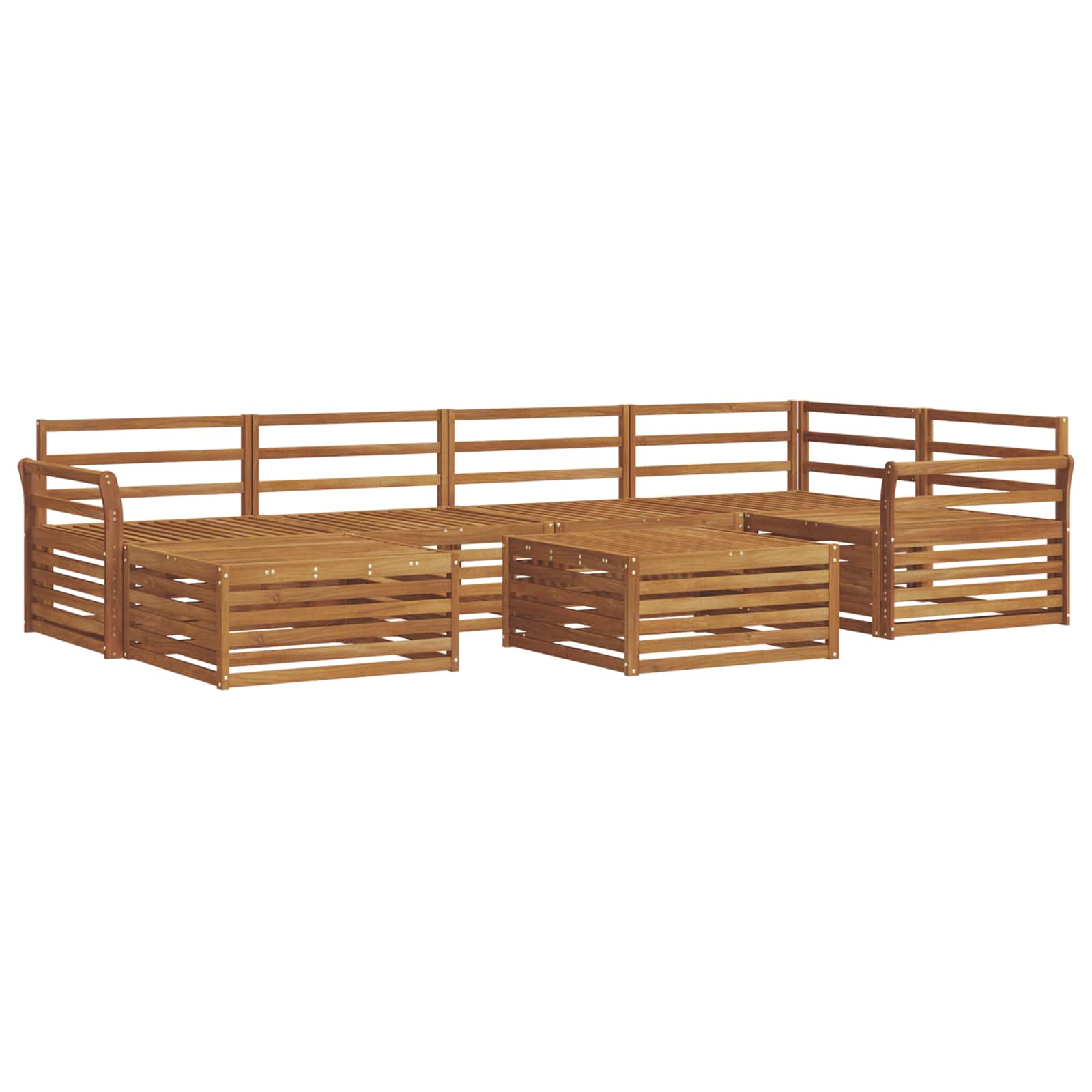 Utendørs sofa-sett 7 pcs Naturlig vidaXL
