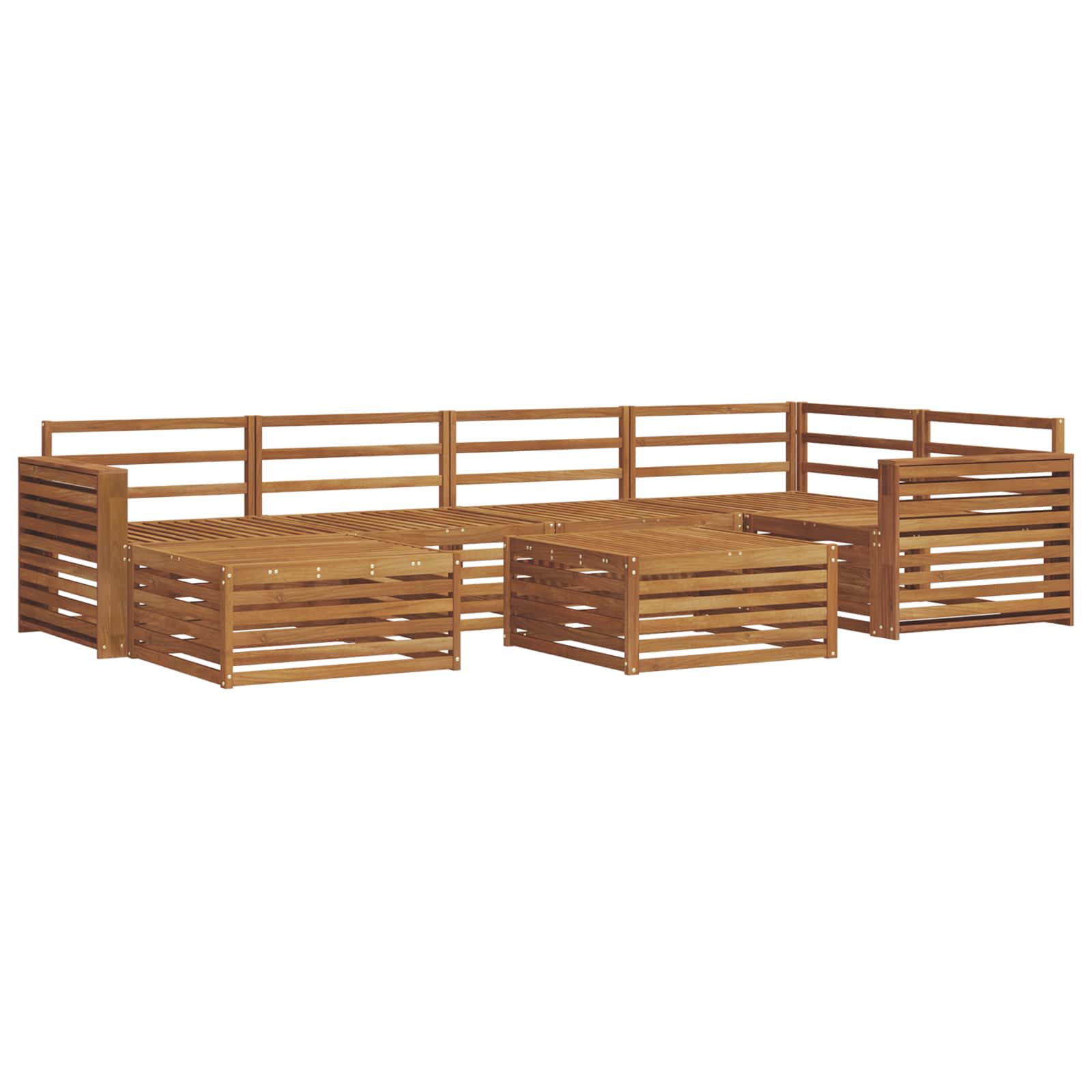 Utendørs sofa-sett 7 pcs Naturlig vidaXL