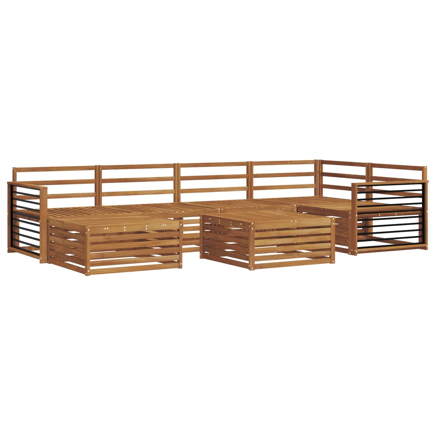 Utendørs sofa-sett 7 pcs Naturlig vidaXL