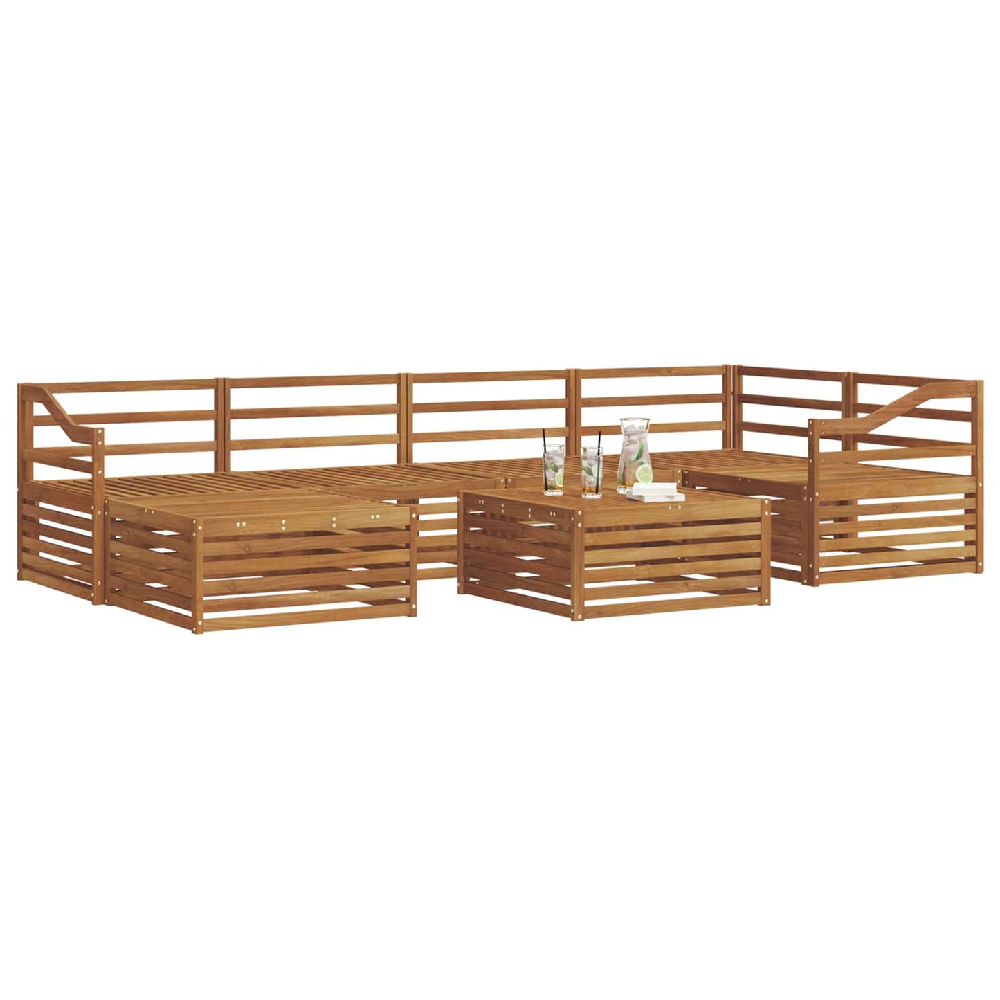 Utendørs sofa-sett 7 pcs Naturlig vidaXL