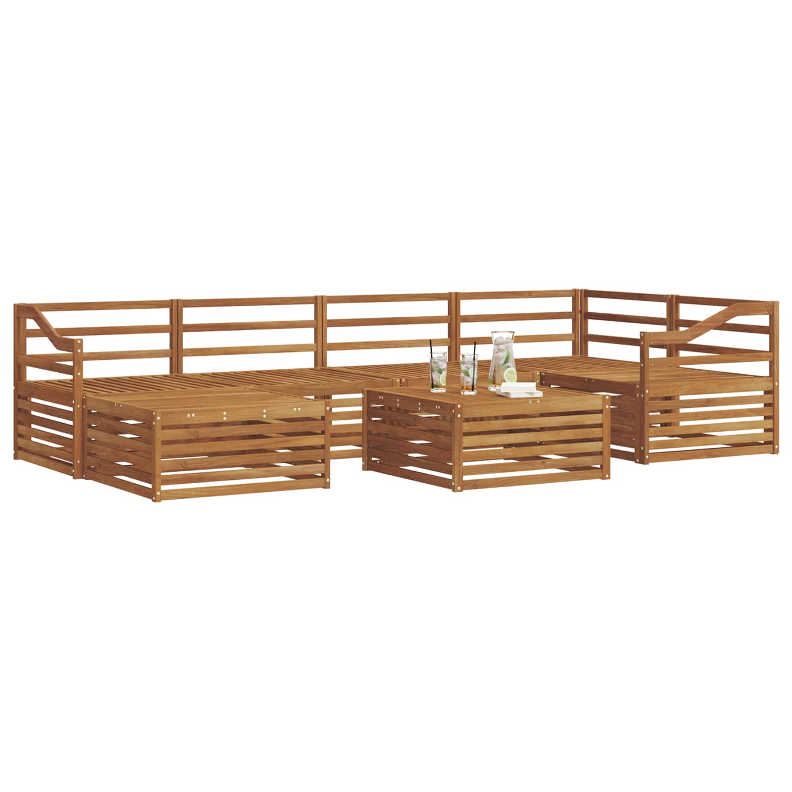 Utendørs sofa-sett 7 pcs Naturlig vidaXL