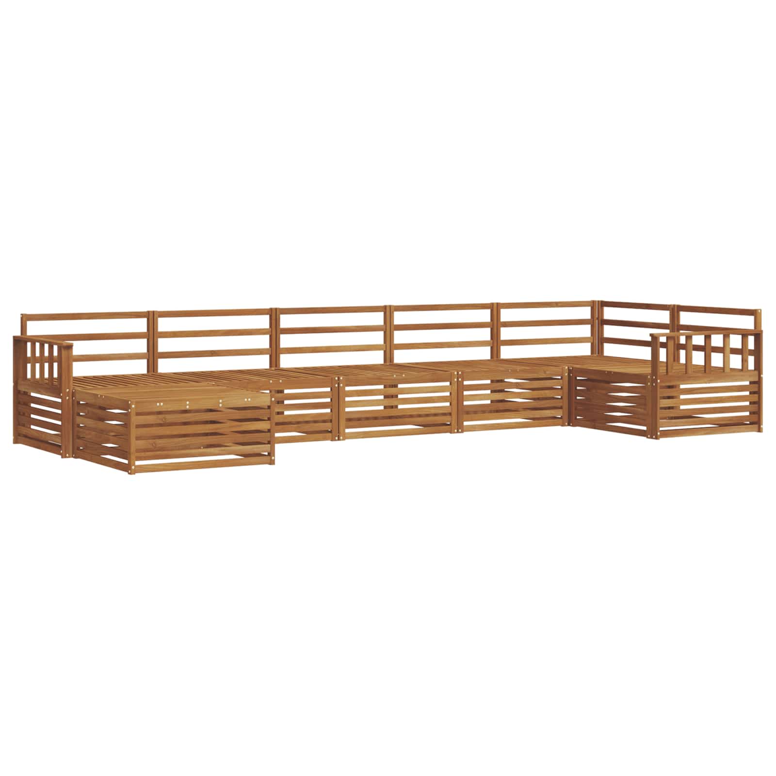 Sofasett 7 pcs Naturlig Solid akasietre vidaXL