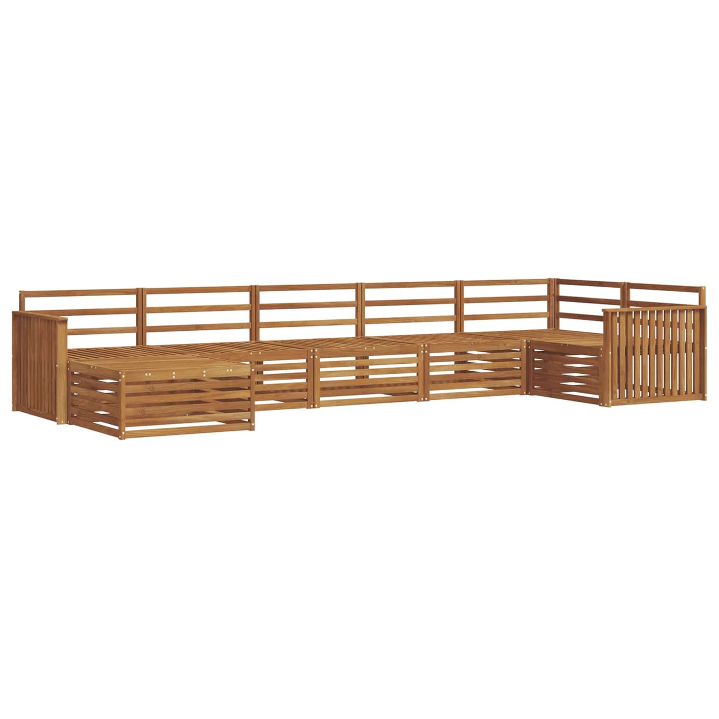 Sofasett 7 pcs Naturlig Solid akasietre vidaXL