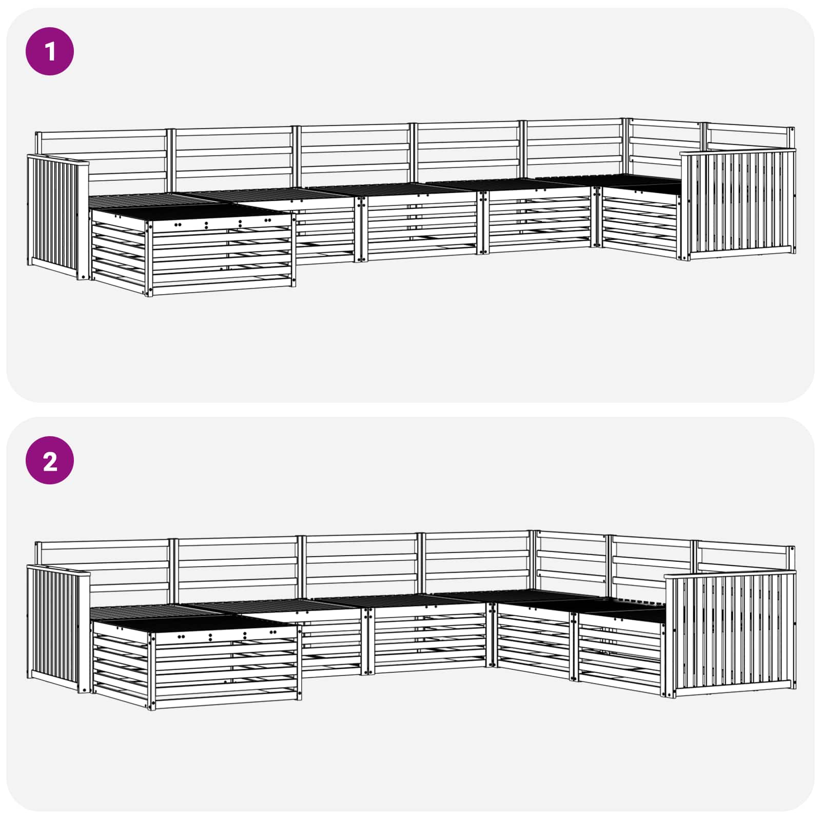 Sofasett 7 pcs Naturlig Solid akasietre vidaXL