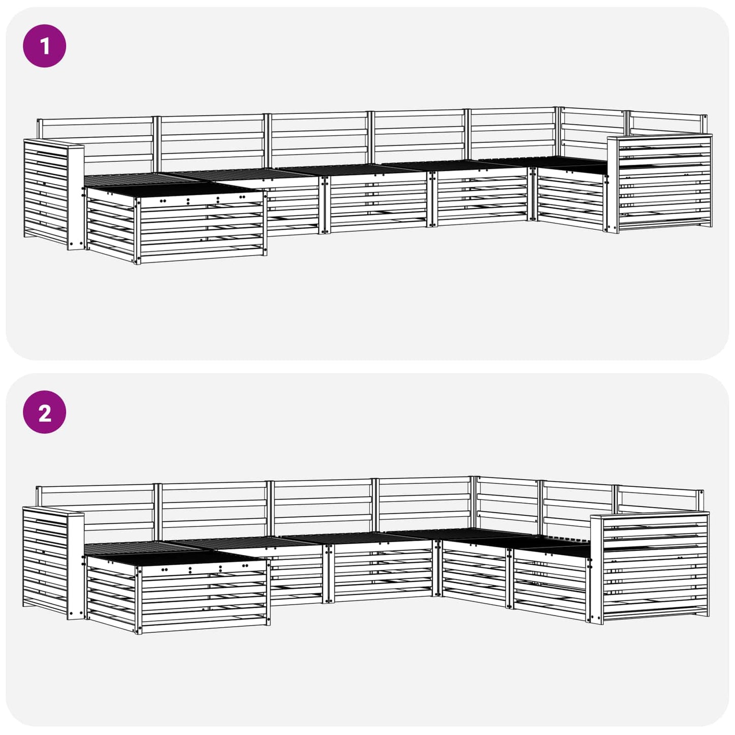 Sofasett 7 pcs Naturlig Solid akasietre vidaXL