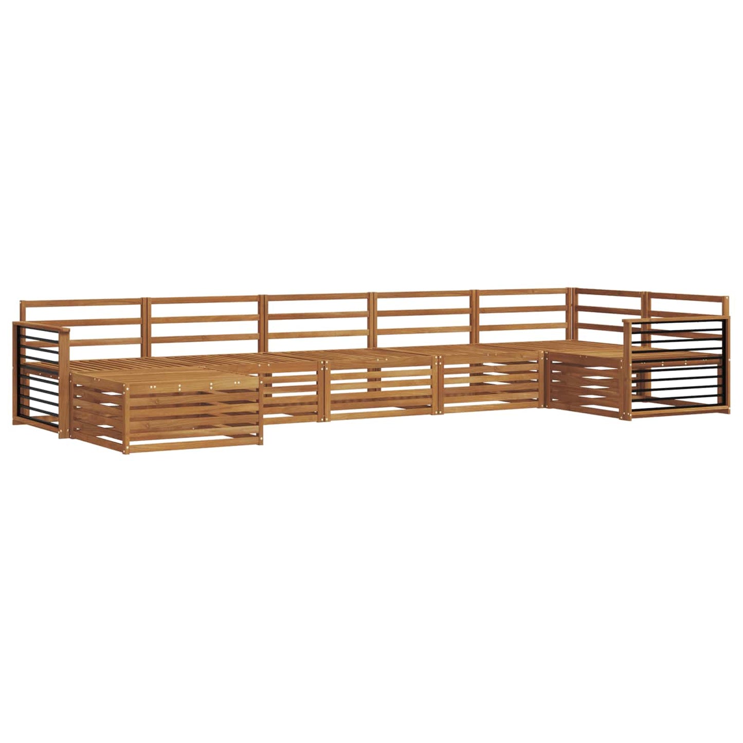 Sofasett 7 pcs Naturlig Solid akasietre vidaXL