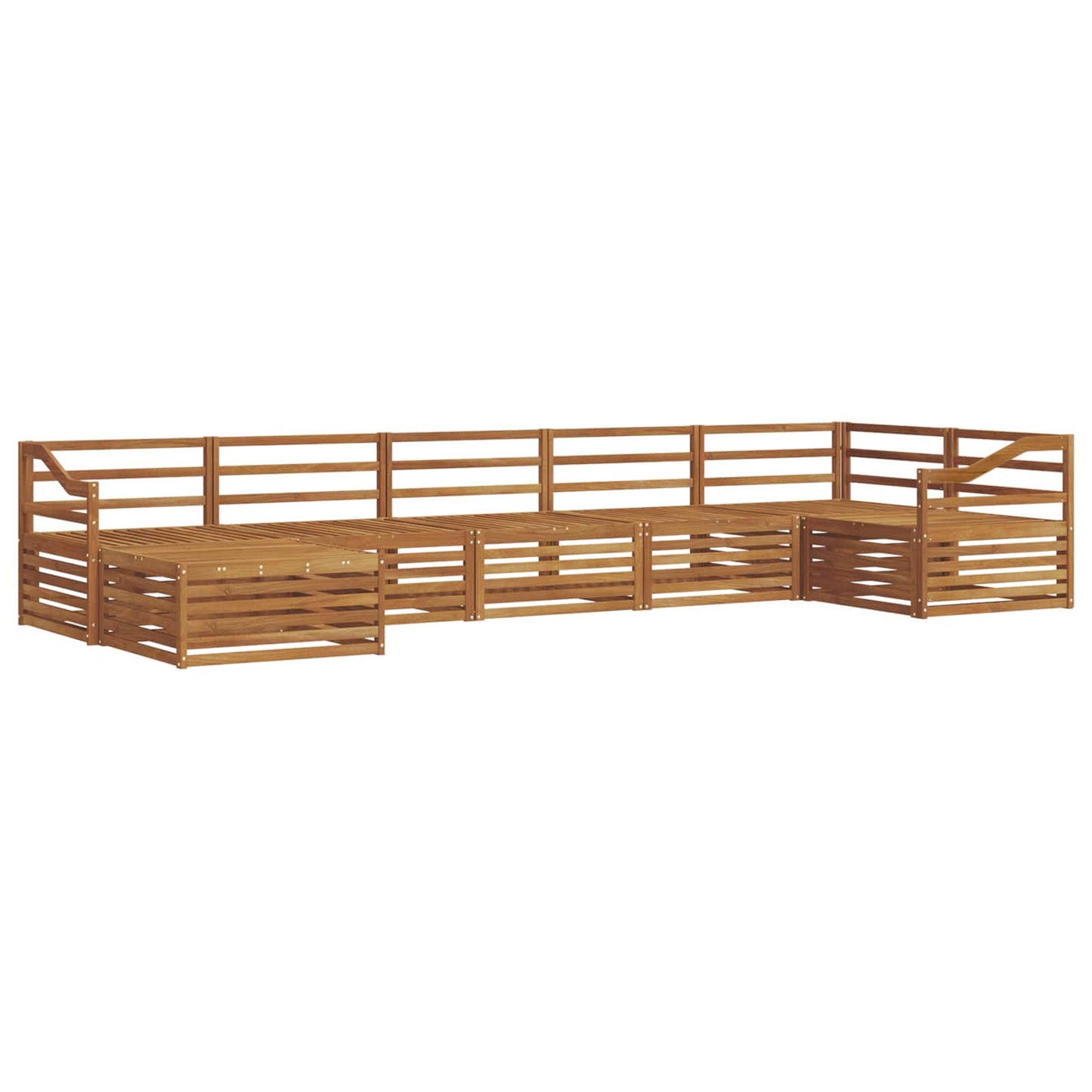 Sofasett 7 pcs Naturlig Solid akasietre vidaXL