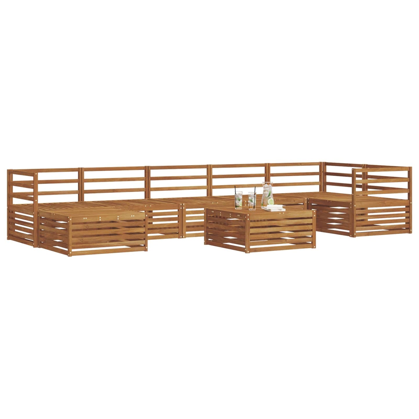 Sofasett 8 pcs Naturlig Solid akasietre vidaXL
