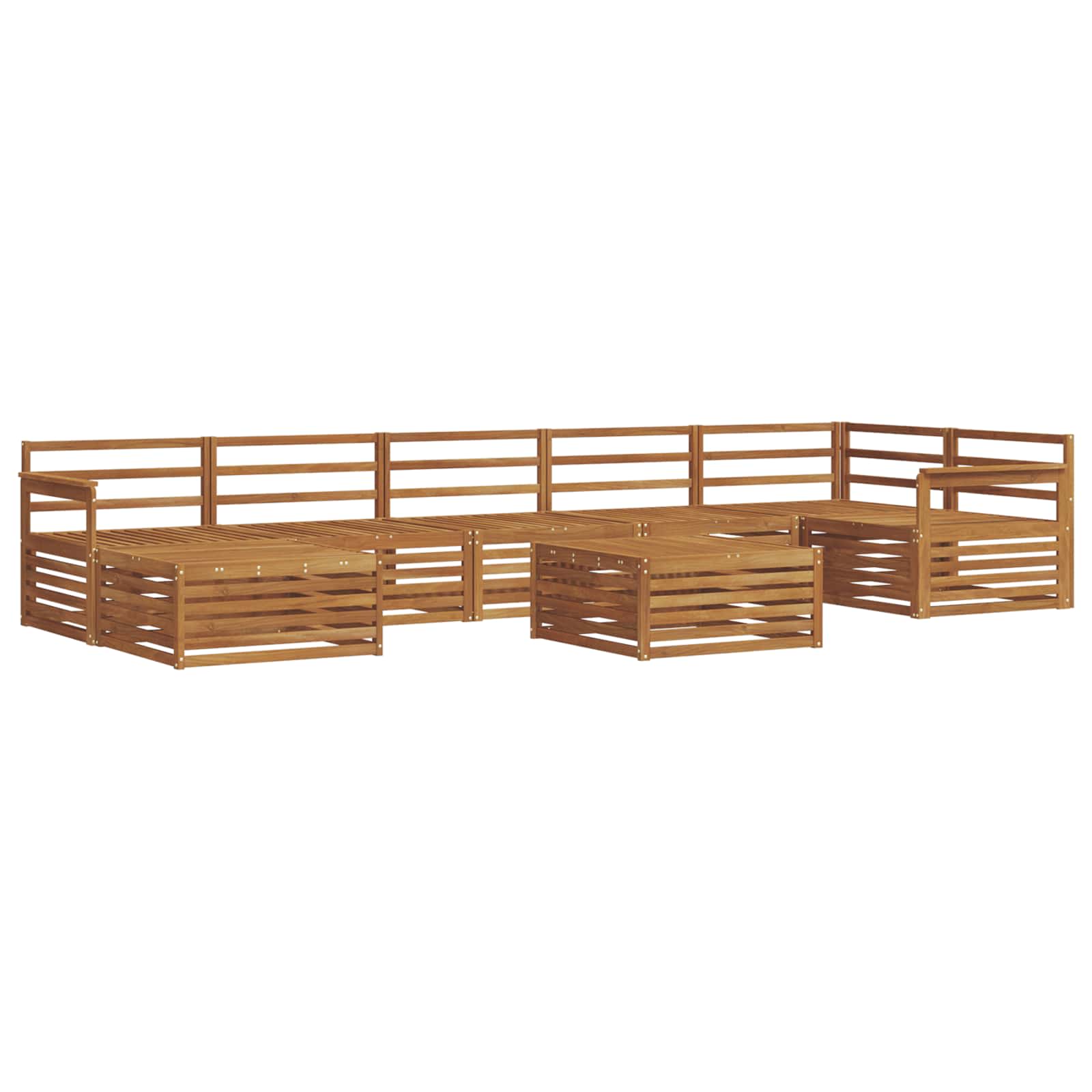 Sofasett 8 pcs Naturlig Solid akasietre vidaXL