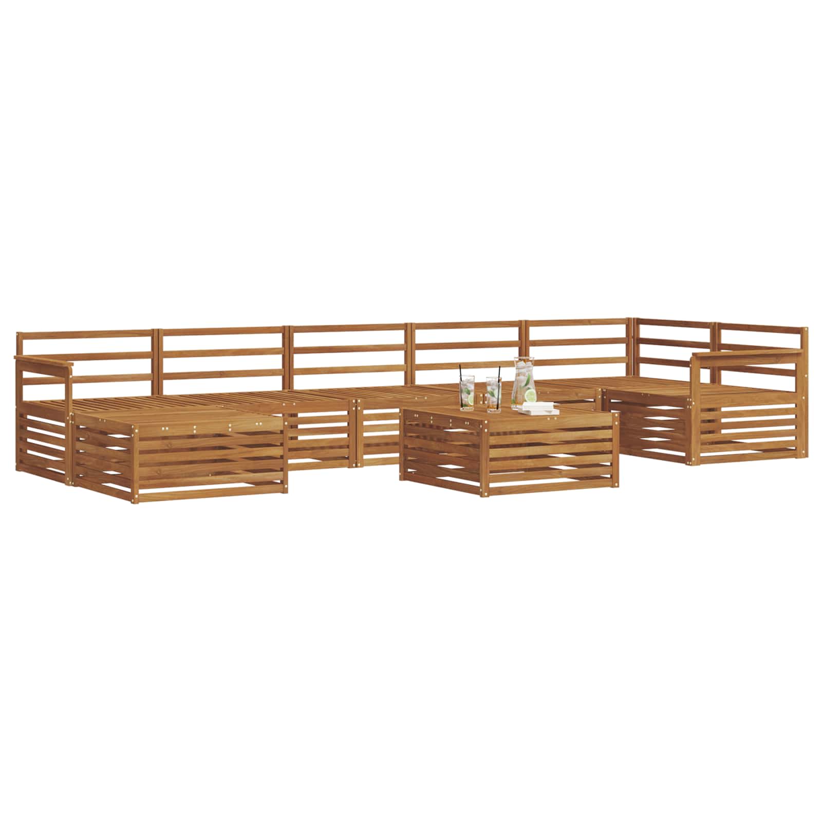 Sofasett 8 pcs Naturlig Solid akasietre vidaXL
