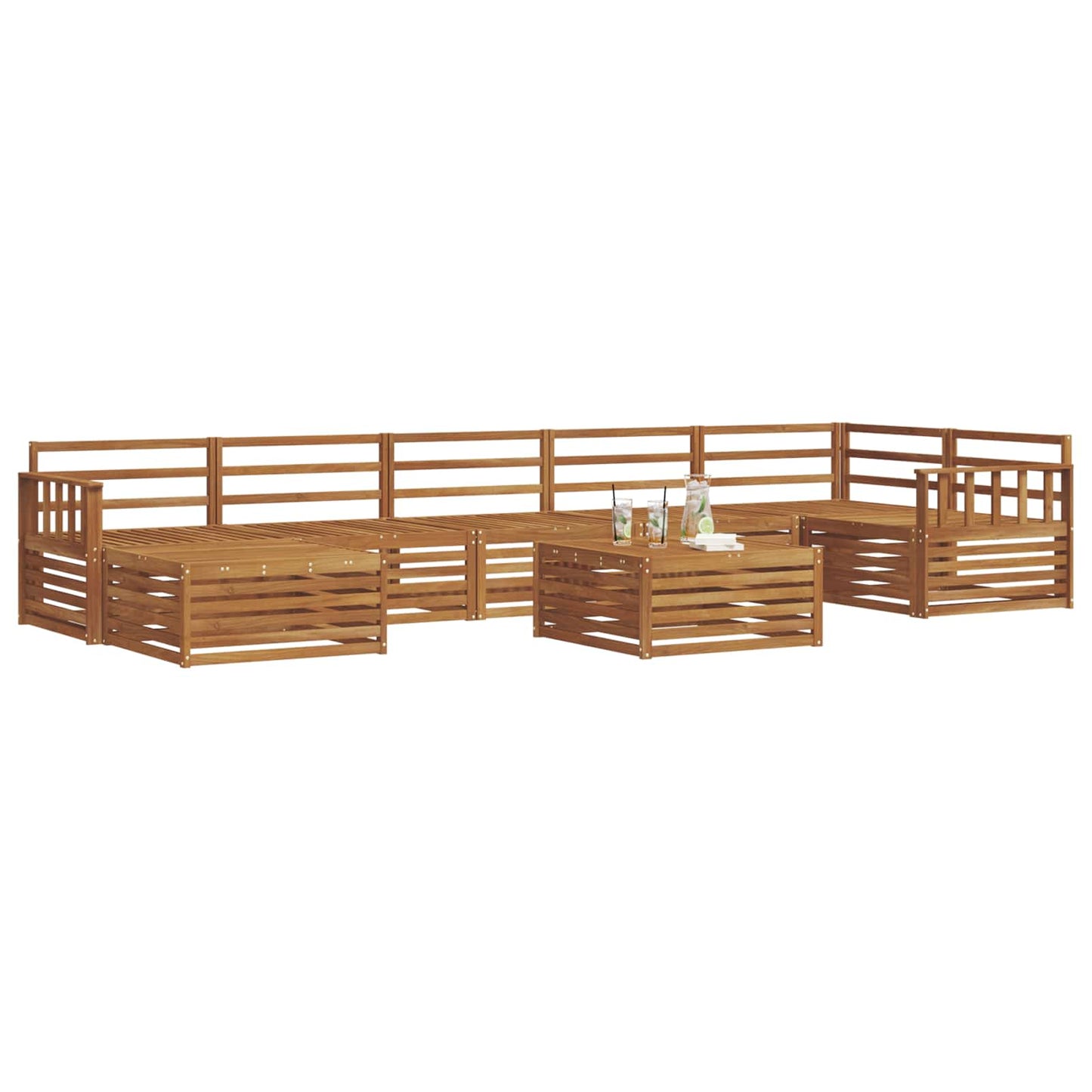 Sofasett 8 pcs Naturlig Solid akasietre vidaXL