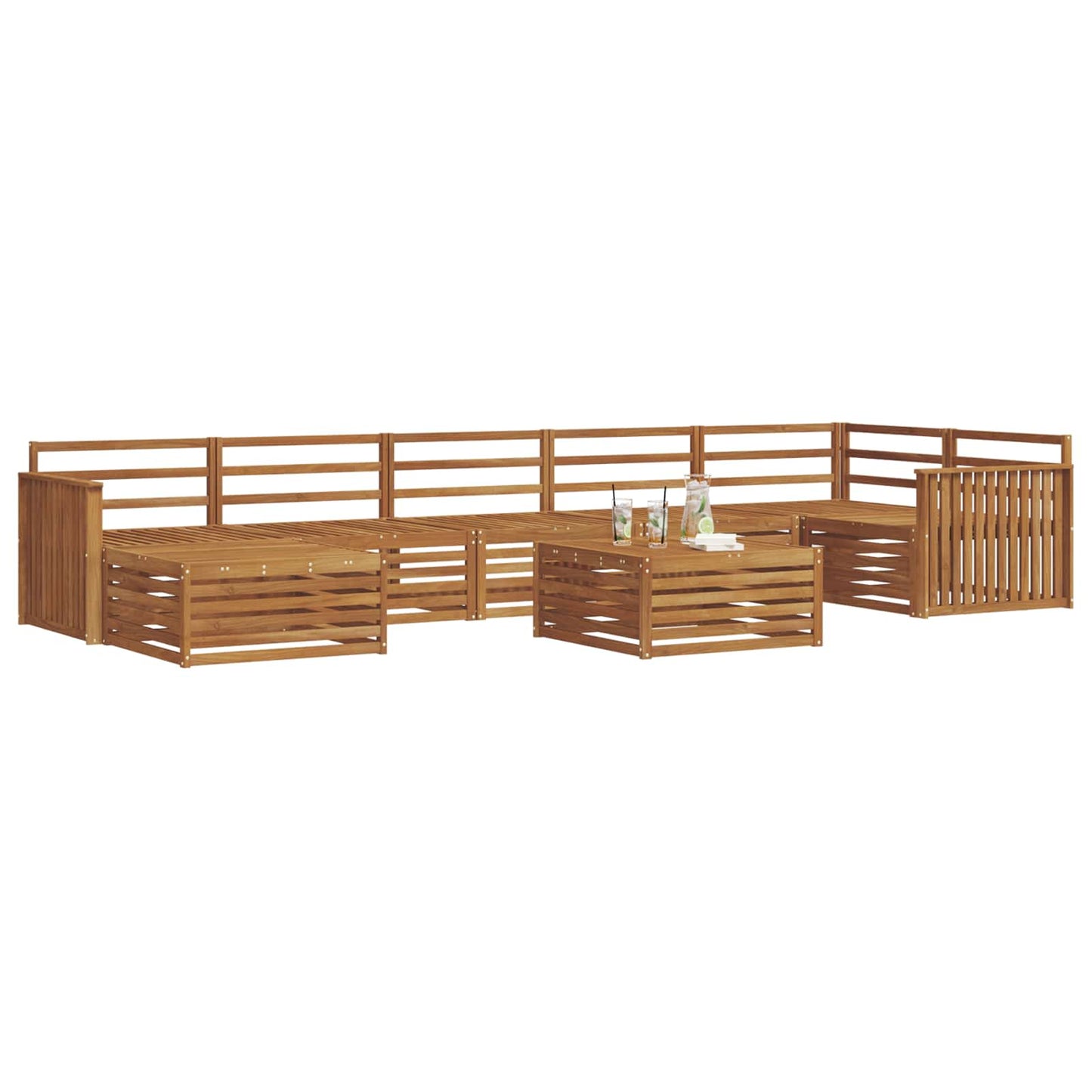 Sofasett 8 pcs Naturlig Solid akasietre vidaXL