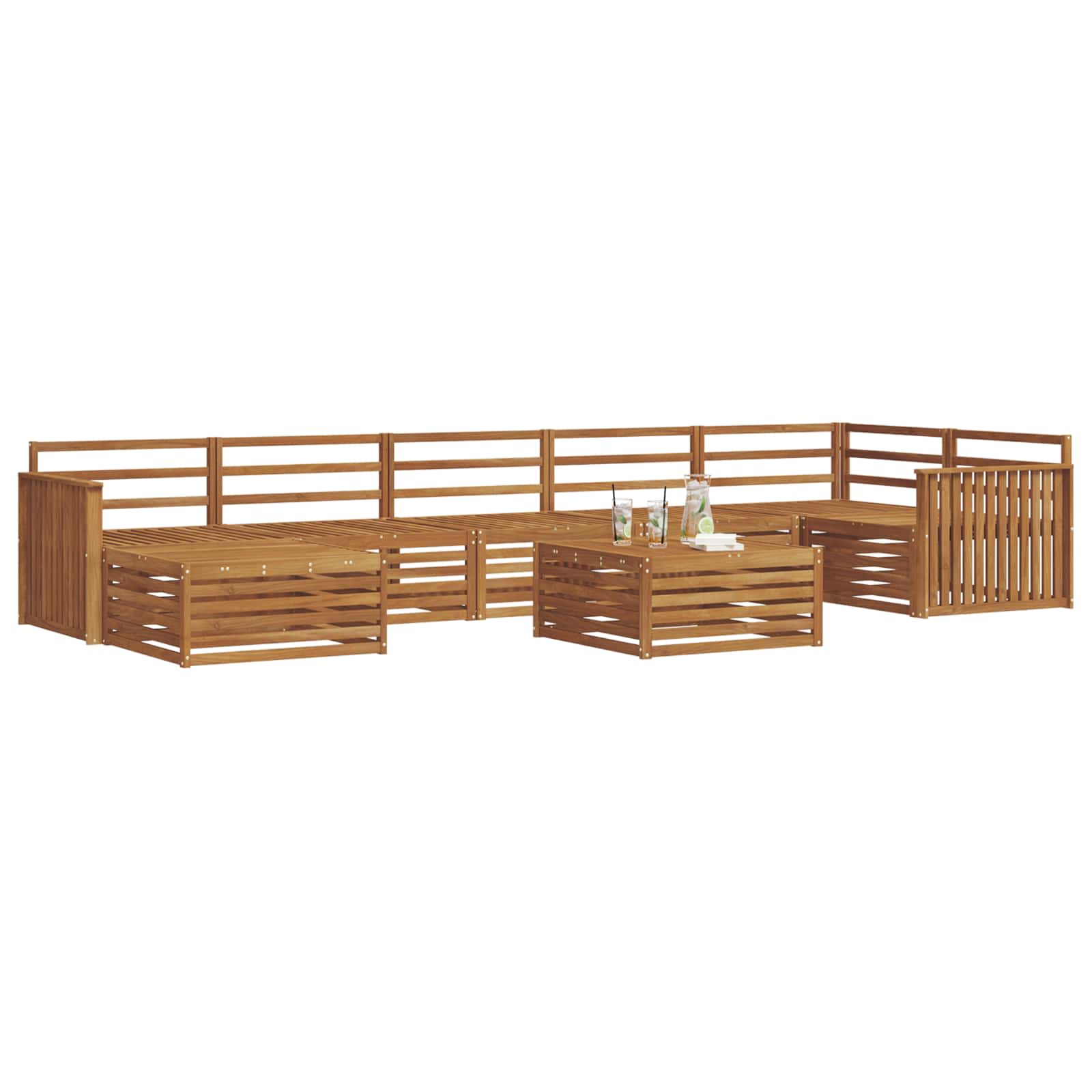 Sofasett 8 pcs Naturlig Solid akasietre vidaXL