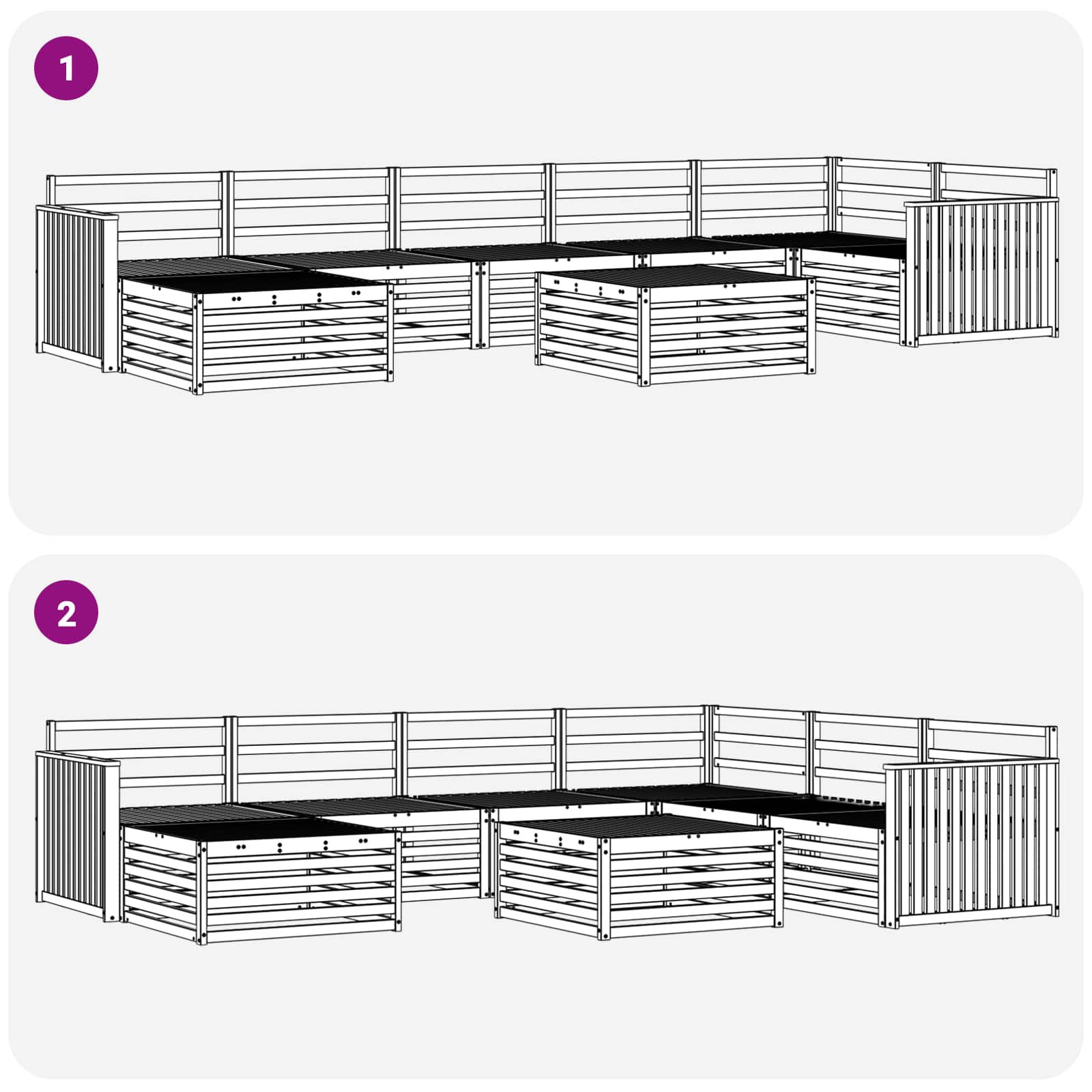 Sofasett 8 pcs Naturlig Solid akasietre vidaXL